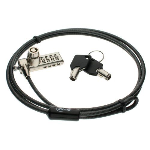 InLine Lucchetto di sicurezza con combinazione e chiave - 1,5 m