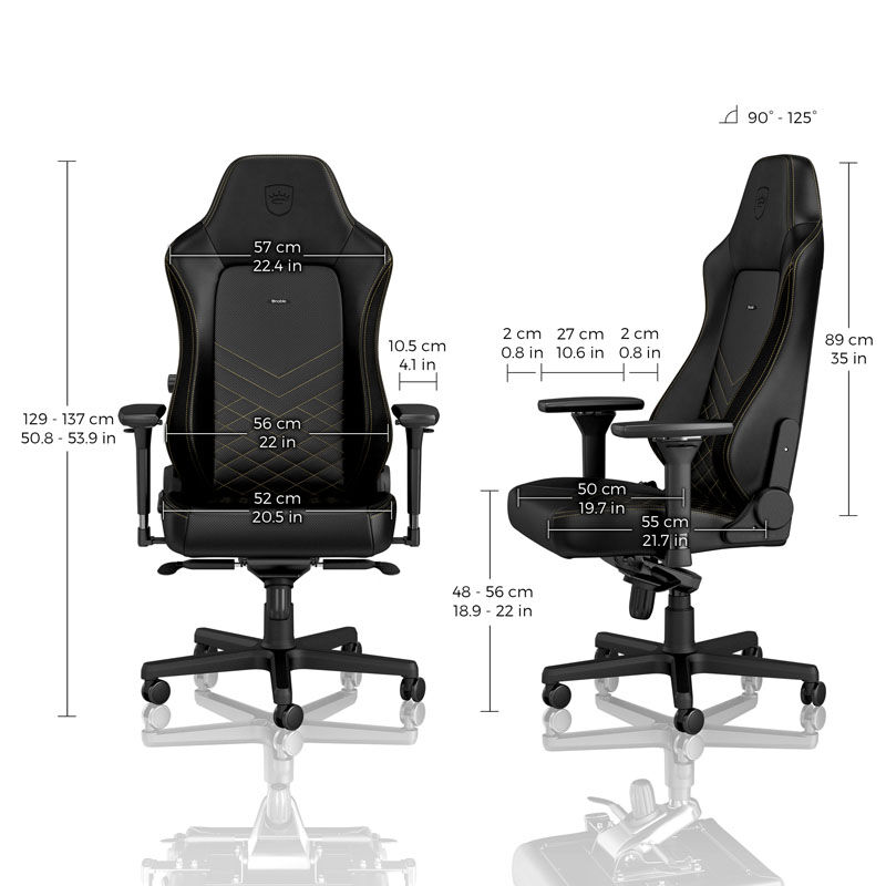 noblechairs HERO Gaming Chair - Nero/Oro - immagine 3