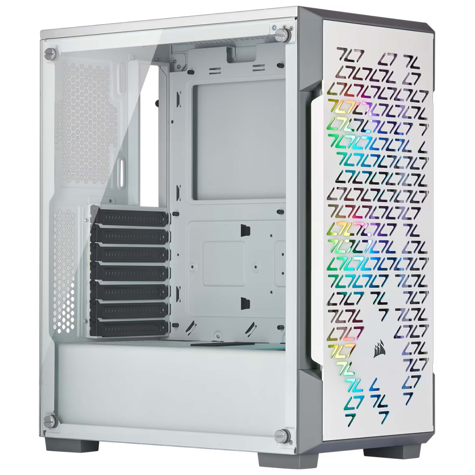 Corsair iCUE 220T RGB, vetro temperato - Bianco con Finestra