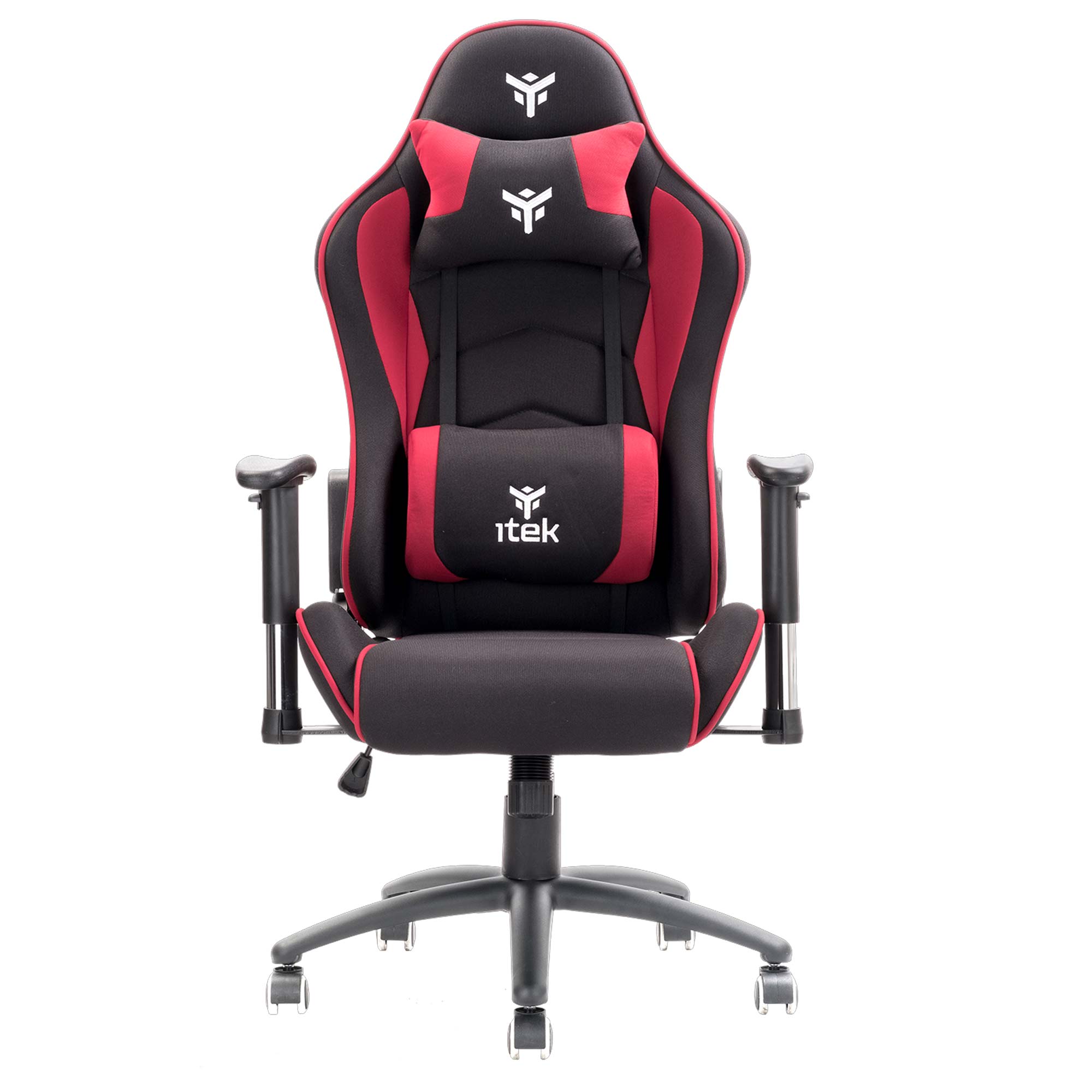iTek Gaming Chair PLAYCOM FM20 - Tessuto, Doppio Cuscino - Nero/Rosso - immagine 2