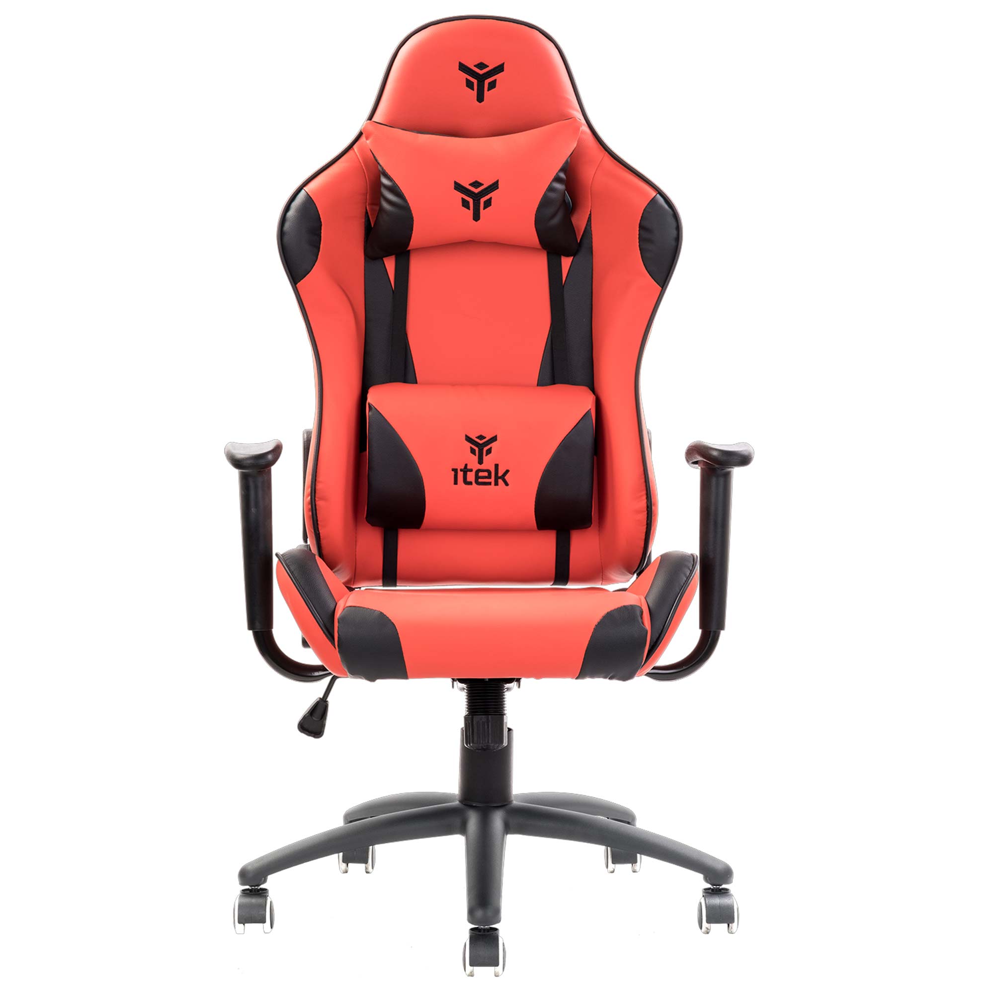 iTek Gaming Chair PLAYCOM PM20 - PVC, Doppio Cuscino - Rosso/Nero - immagine 2