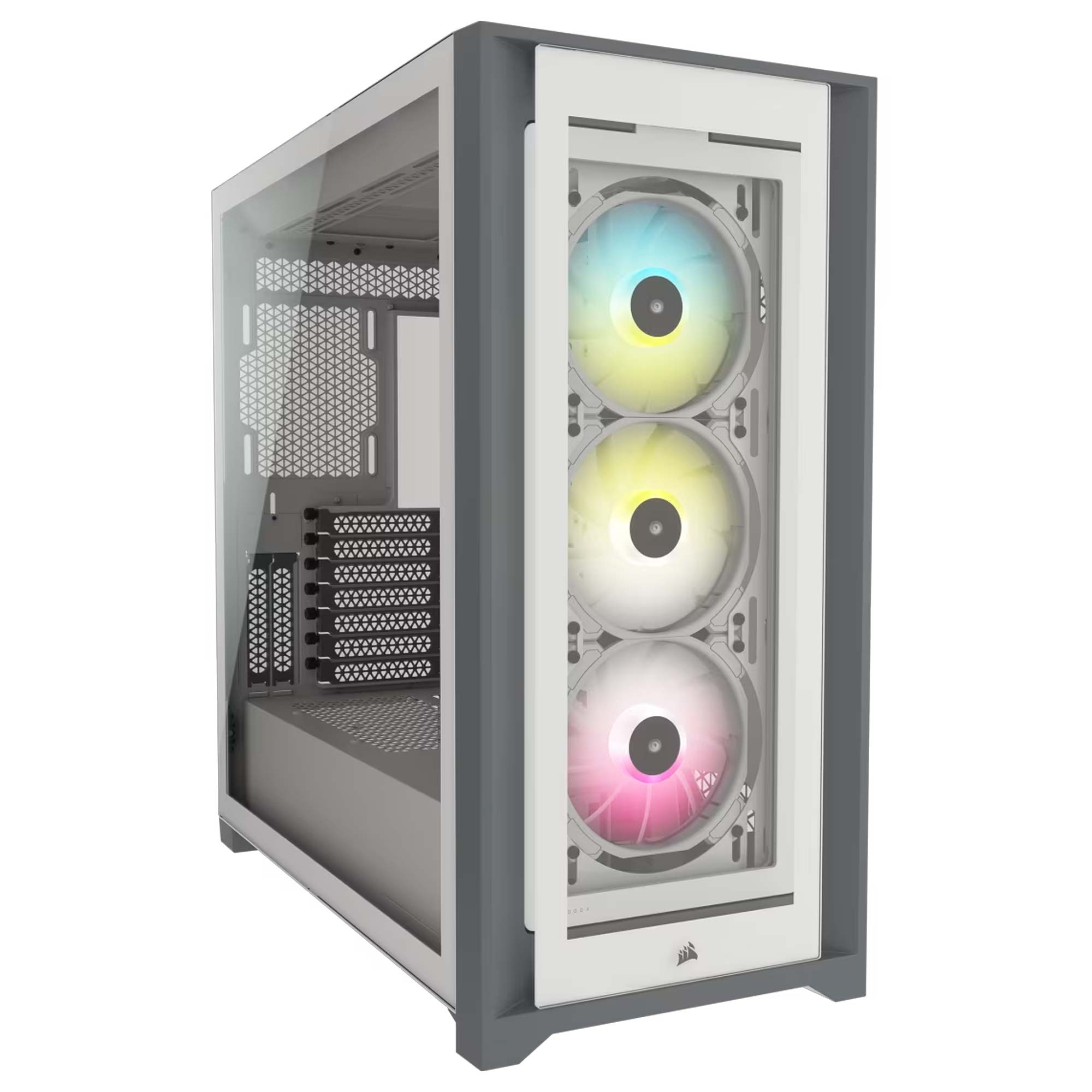Corsair iCUE 5000X RGB Tempered Glass Smart Case - Bianco con Finestra