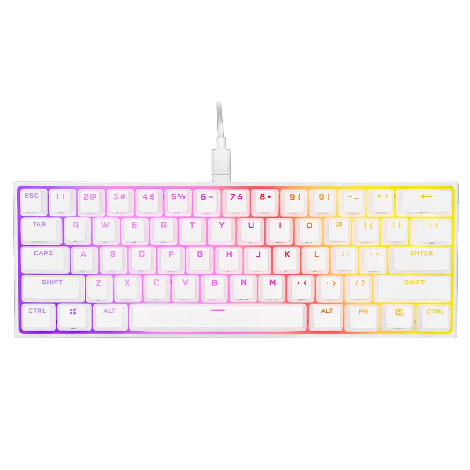 Corsair Gaming K65 RGB MINI, Cherry MX Red RGB - Layout NA, White