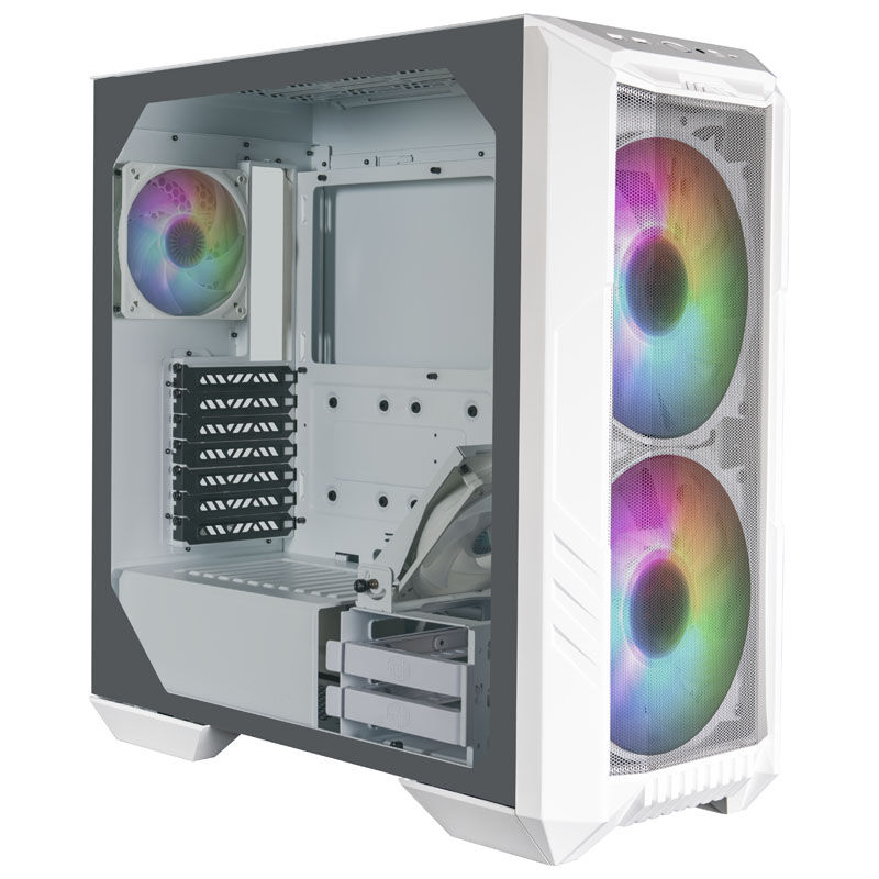 Cooler Master MasterCase H500, Mid-Tower, ARGB, Vetro Temprato - Bianco