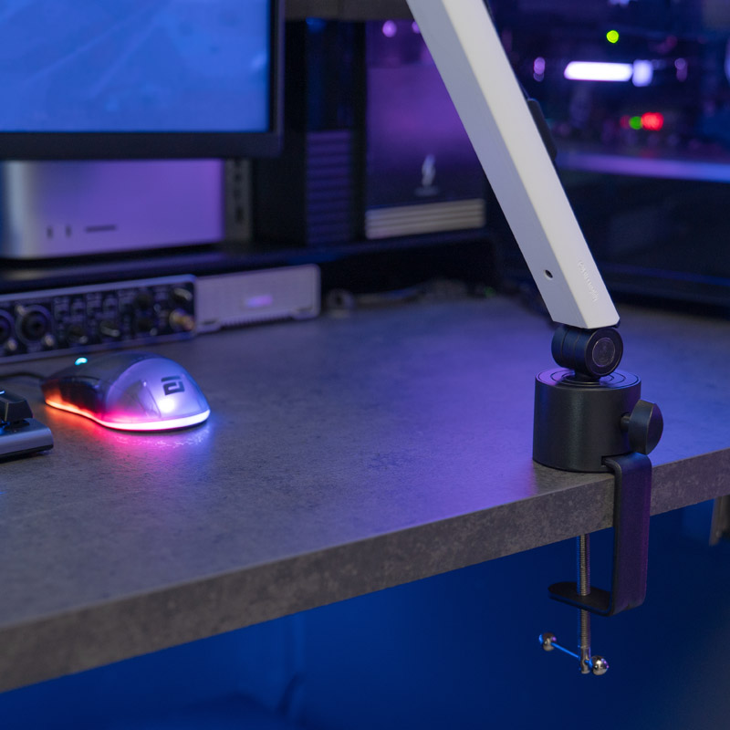 Streamplify Mount Arm, Braccio per Microfono con Morsetto da Tavolo - Bianco - immagine 7