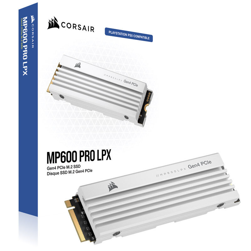 Corsair MP600 PRO LPX PCIe Gen4x4 NVMe M.2 SSD per PS5, Bianco - 2TB *Refurbished* - immagine 2