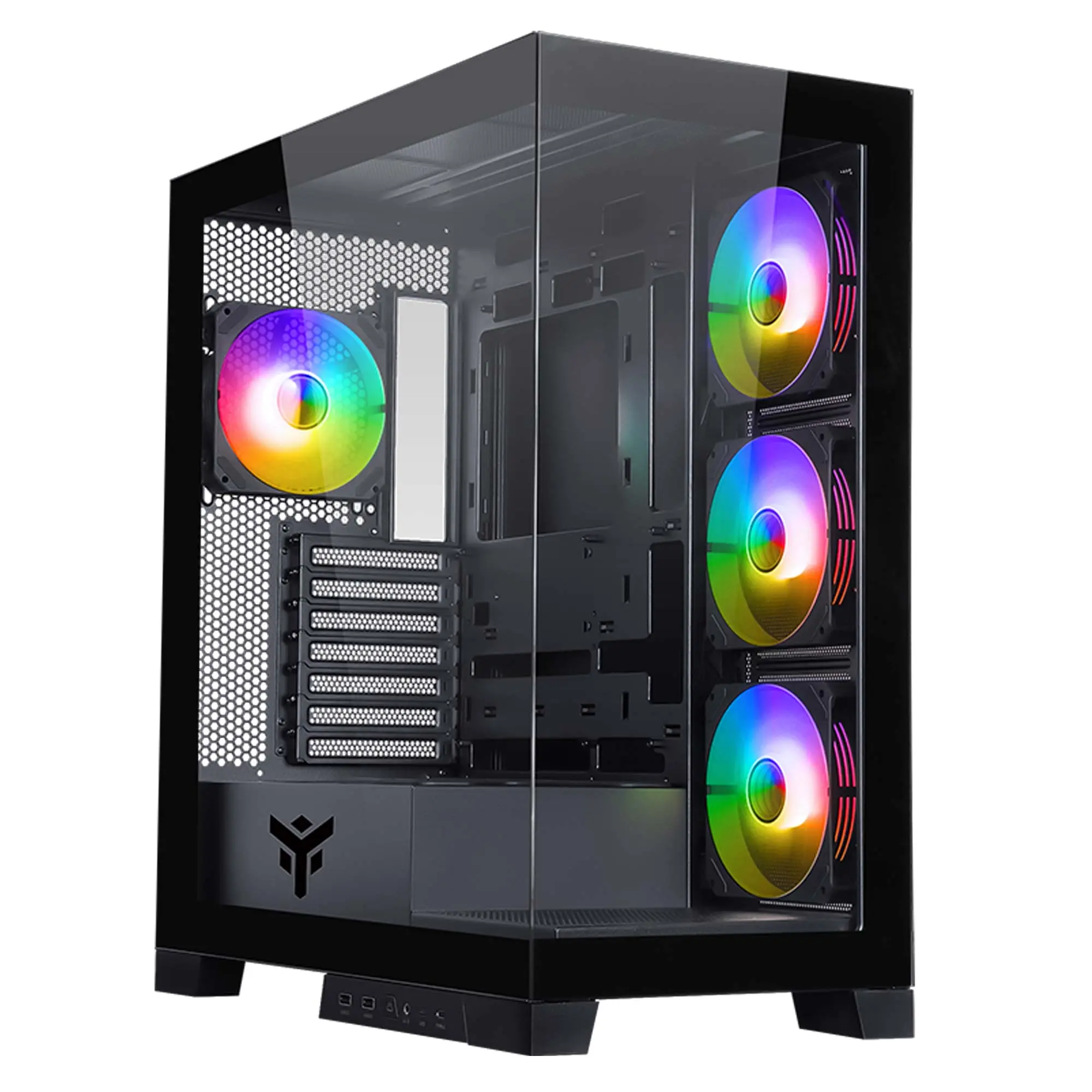 iTek Case Showbui 45B, Middle-Tower, Vetro Temperato - Nero