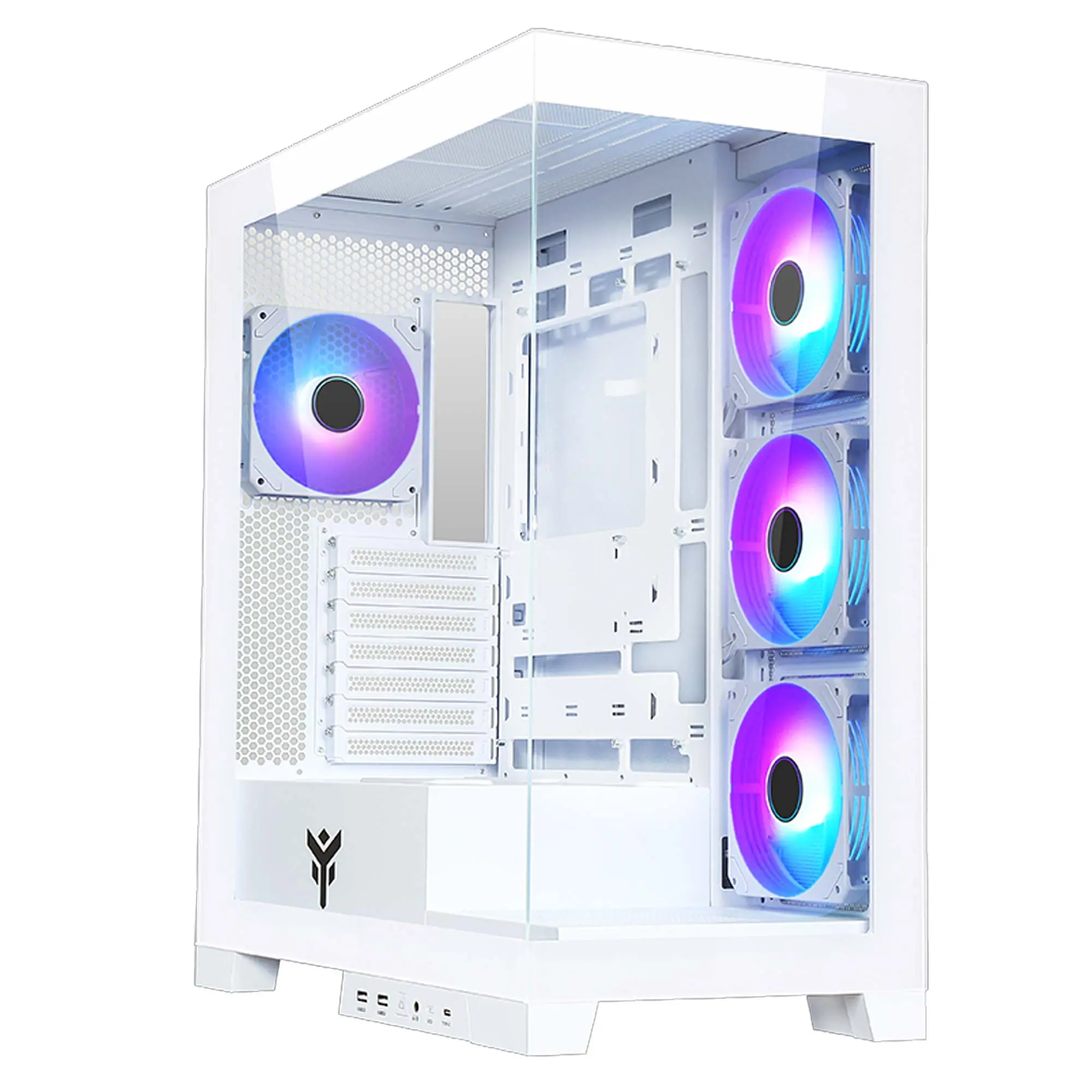 iTek Case Showbui 45W, Middle-Tower, Vetro Temperato - Bianco