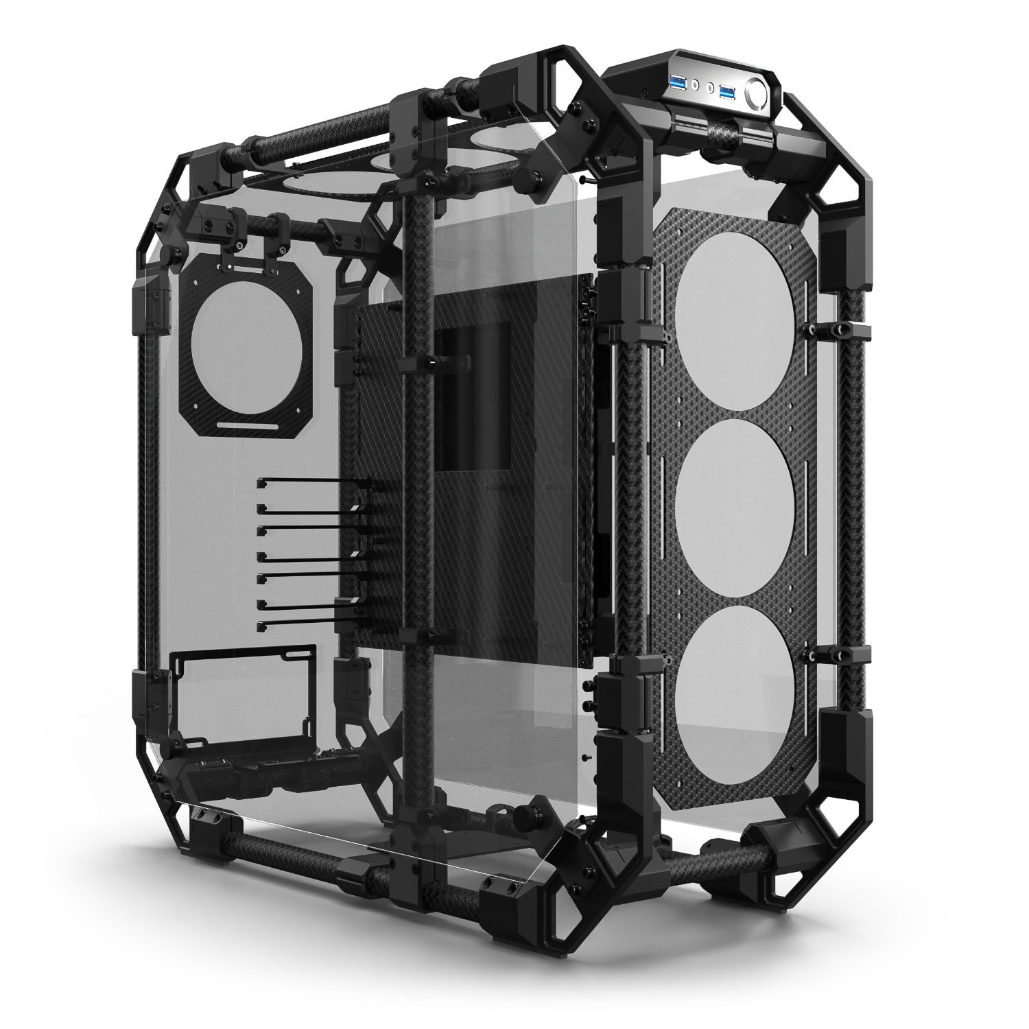Alphacool Apex Pro Skeleton - Case ATX - Carbon/Nero