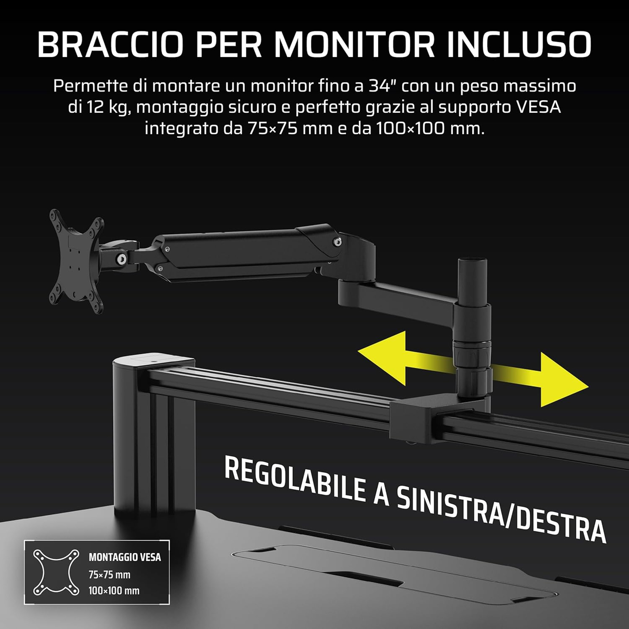 Corsair Platform 4 Fixed Gaming Desk - Nero - immagine 4