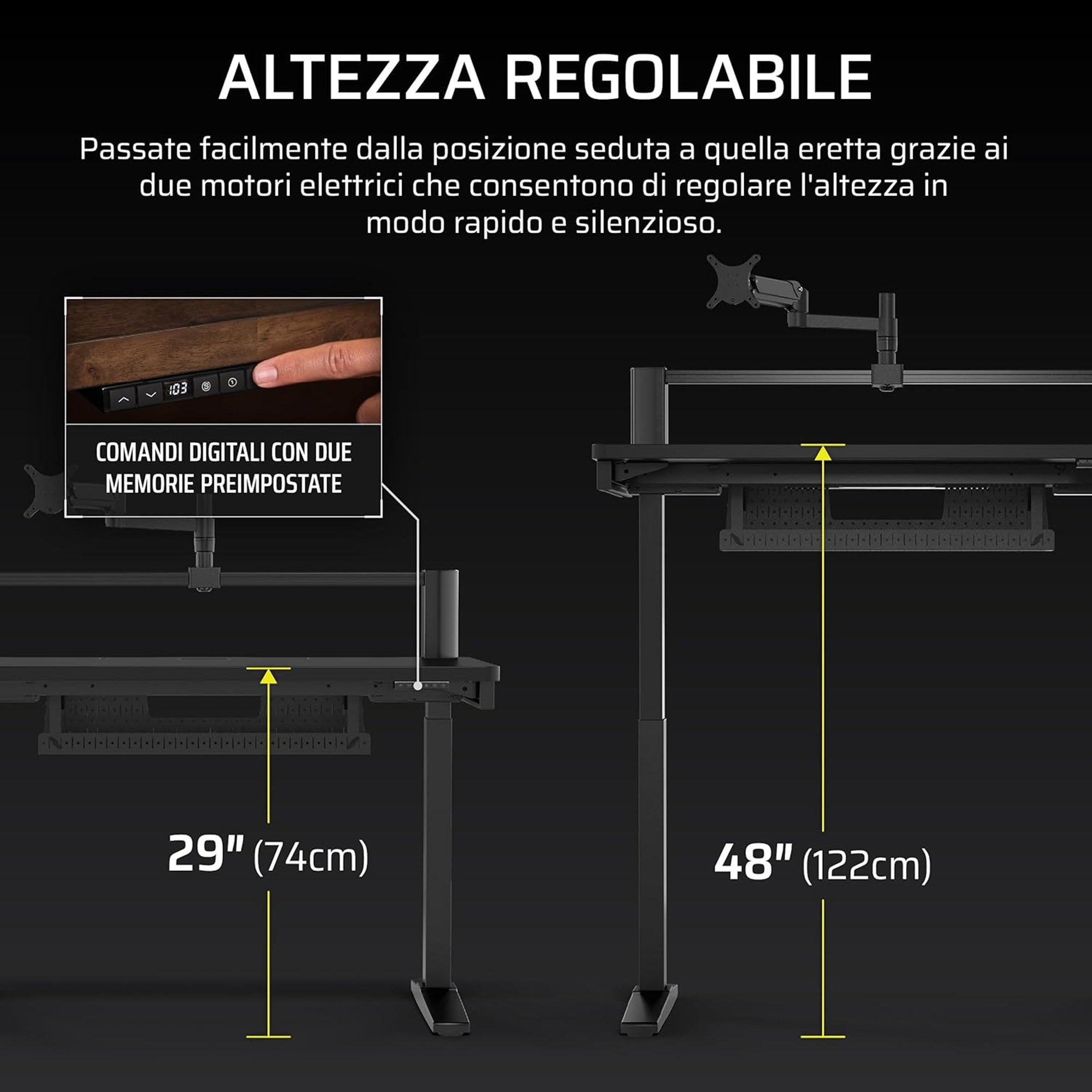 Corsair Platform 4 Elevate Gaming Desk - Nero - immagine 4