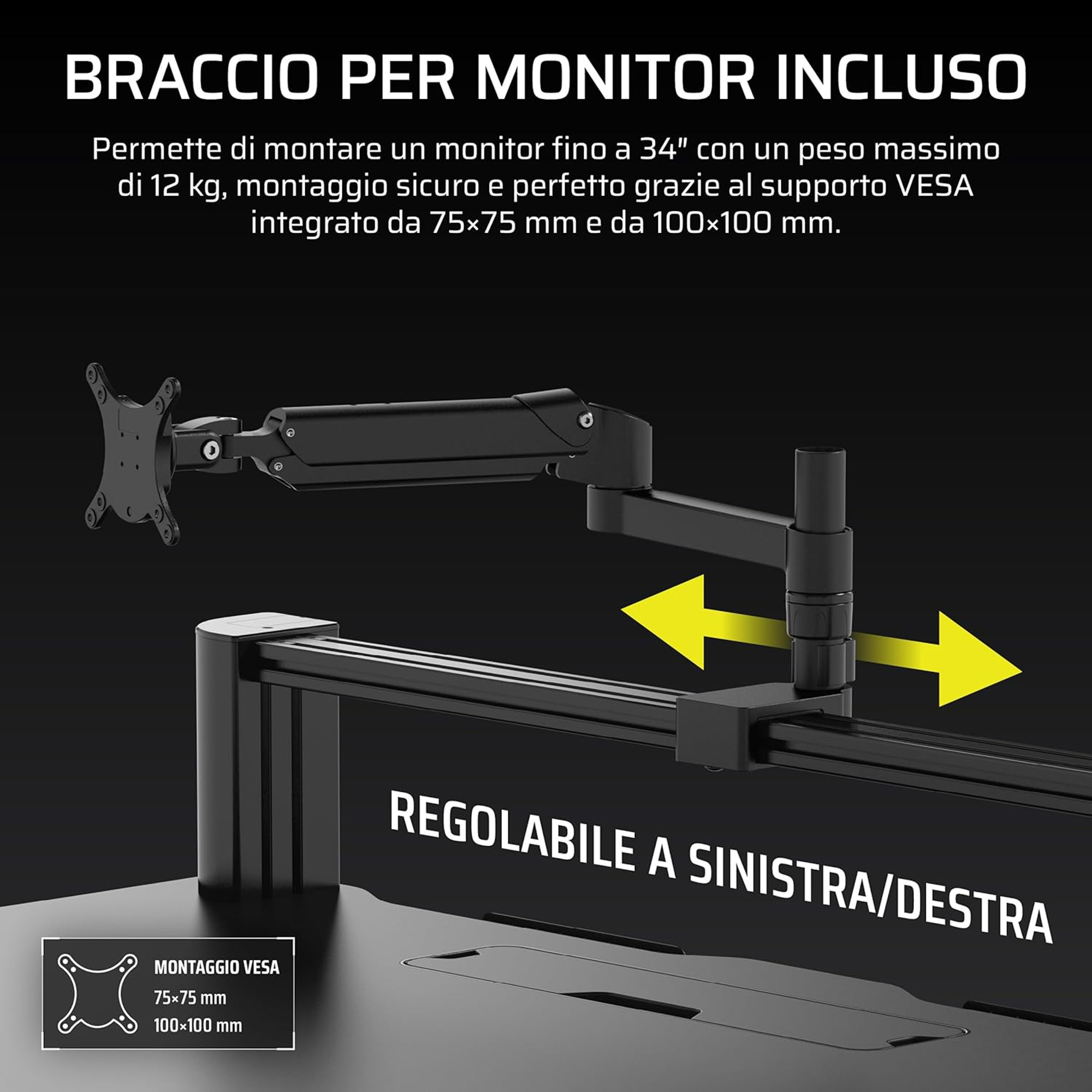 Corsair Platform 4 Elevate Gaming Desk - Nero - immagine 5
