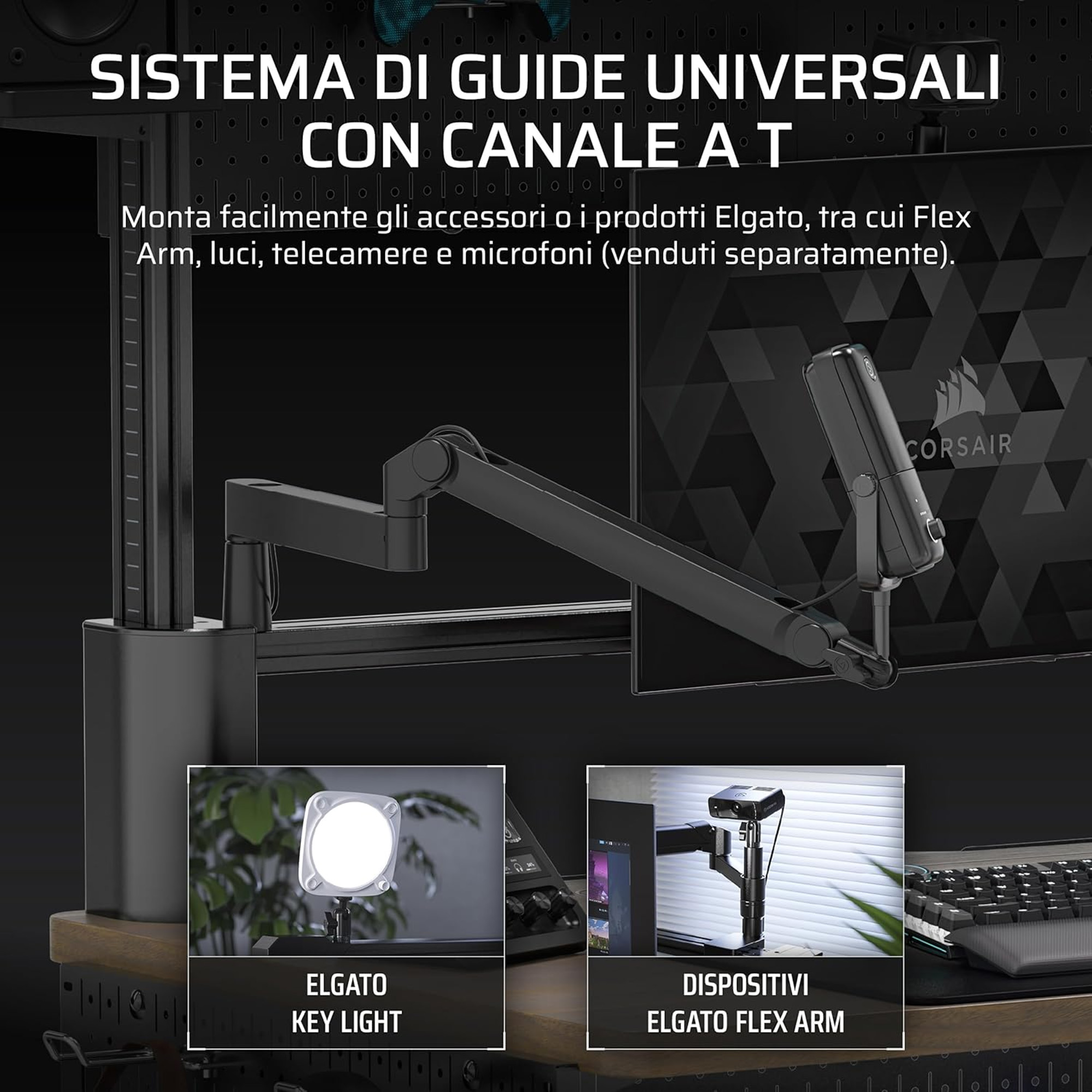 Corsair Platform 4 Elevate Gaming Desk - Nero - immagine 7