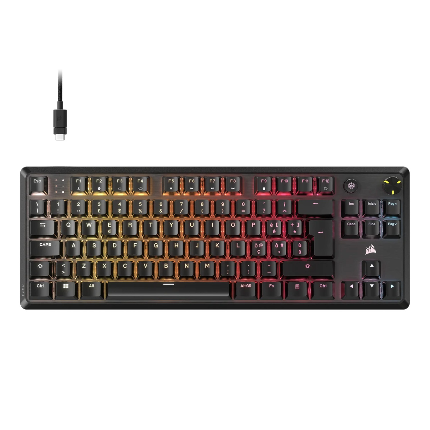 Corsair Gaming K70 CORE TKL RGB, Nero - Layout ITA
