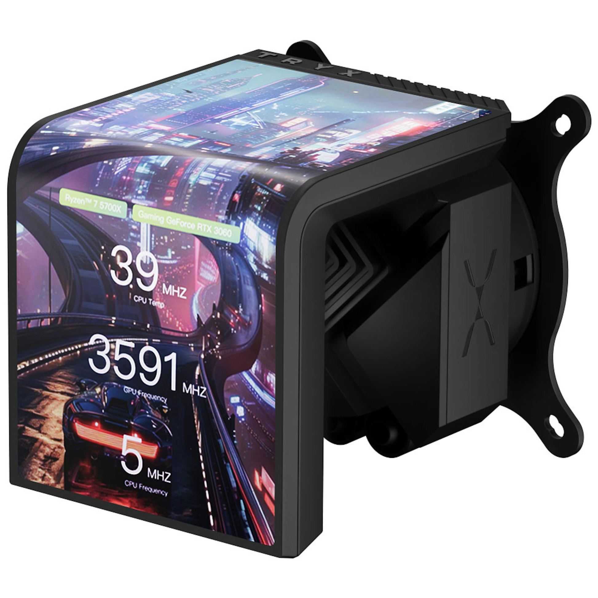 TRYX PANORAMA 240 SE ARGB Sistema AIO, Display 3D AMOLED - 240 mm, Nero - immagine 5