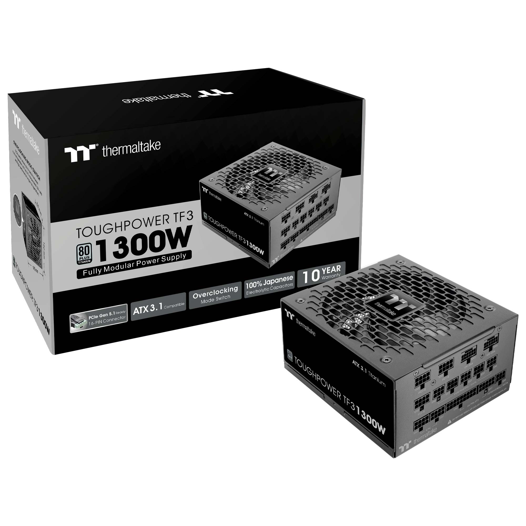 Thermaltake Toughpower TF3 80 Plus Titanium PSU, Modulare - 1.300 Watt - immagine 4