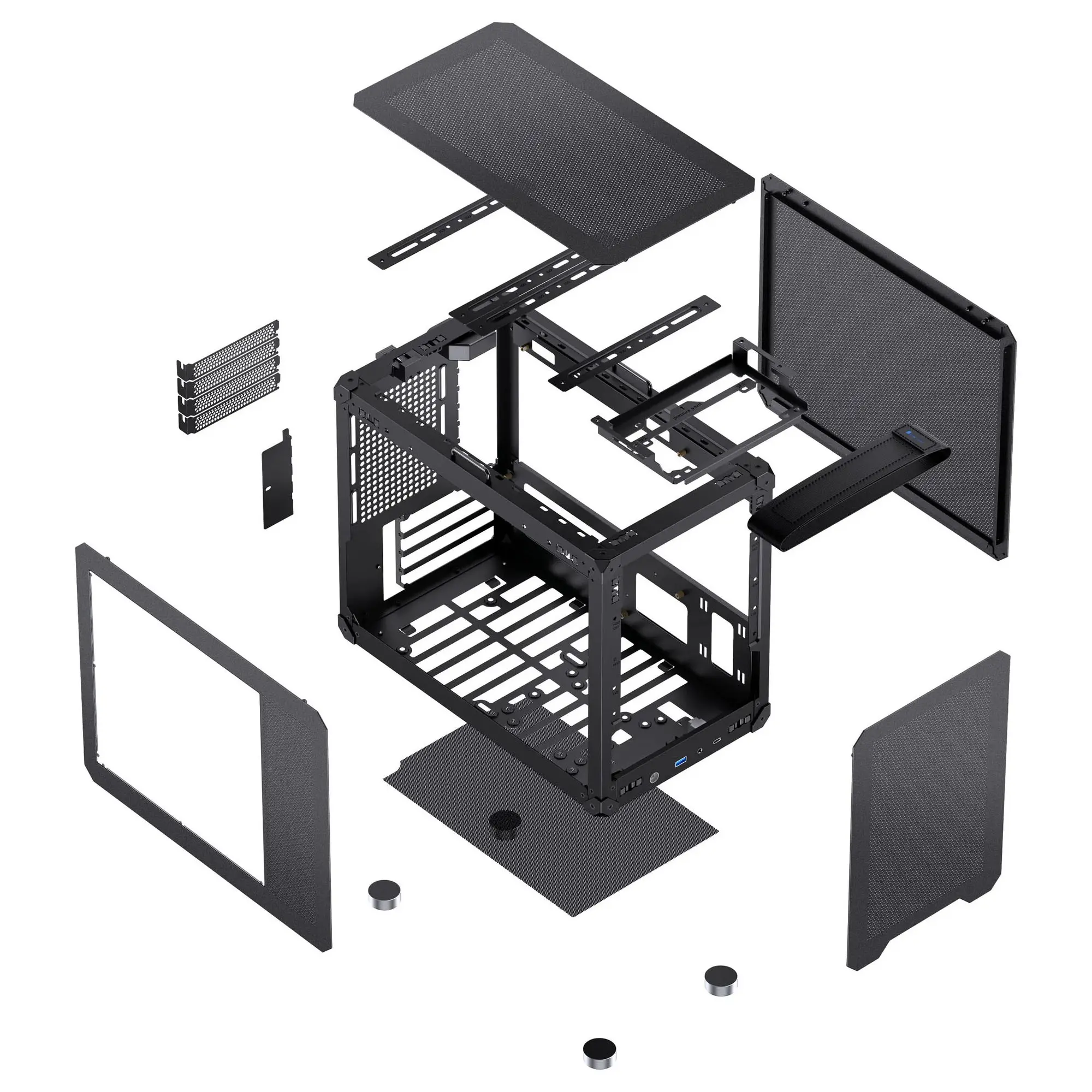 Jonsbo C6 Max, Micro-ATX, Alluminio - Nero - immagine 7