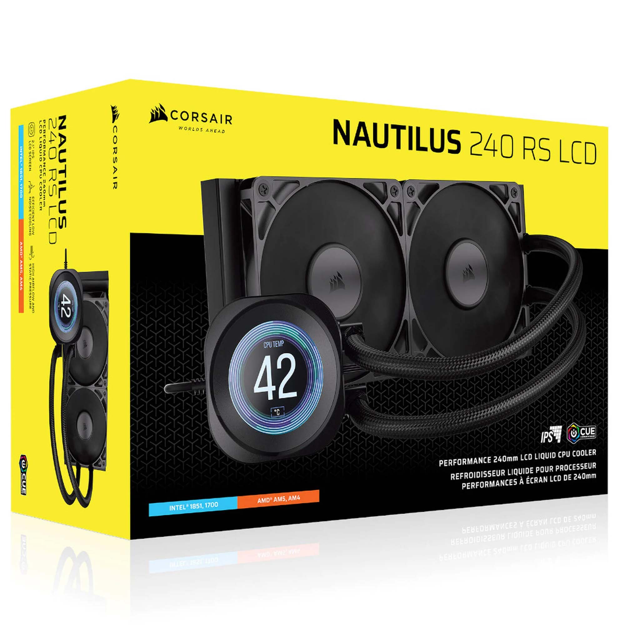 Corsair NAUTILUS 240 LCD, AIO Liquid CPU Cooler - 240 mm, Nero - immagine 7