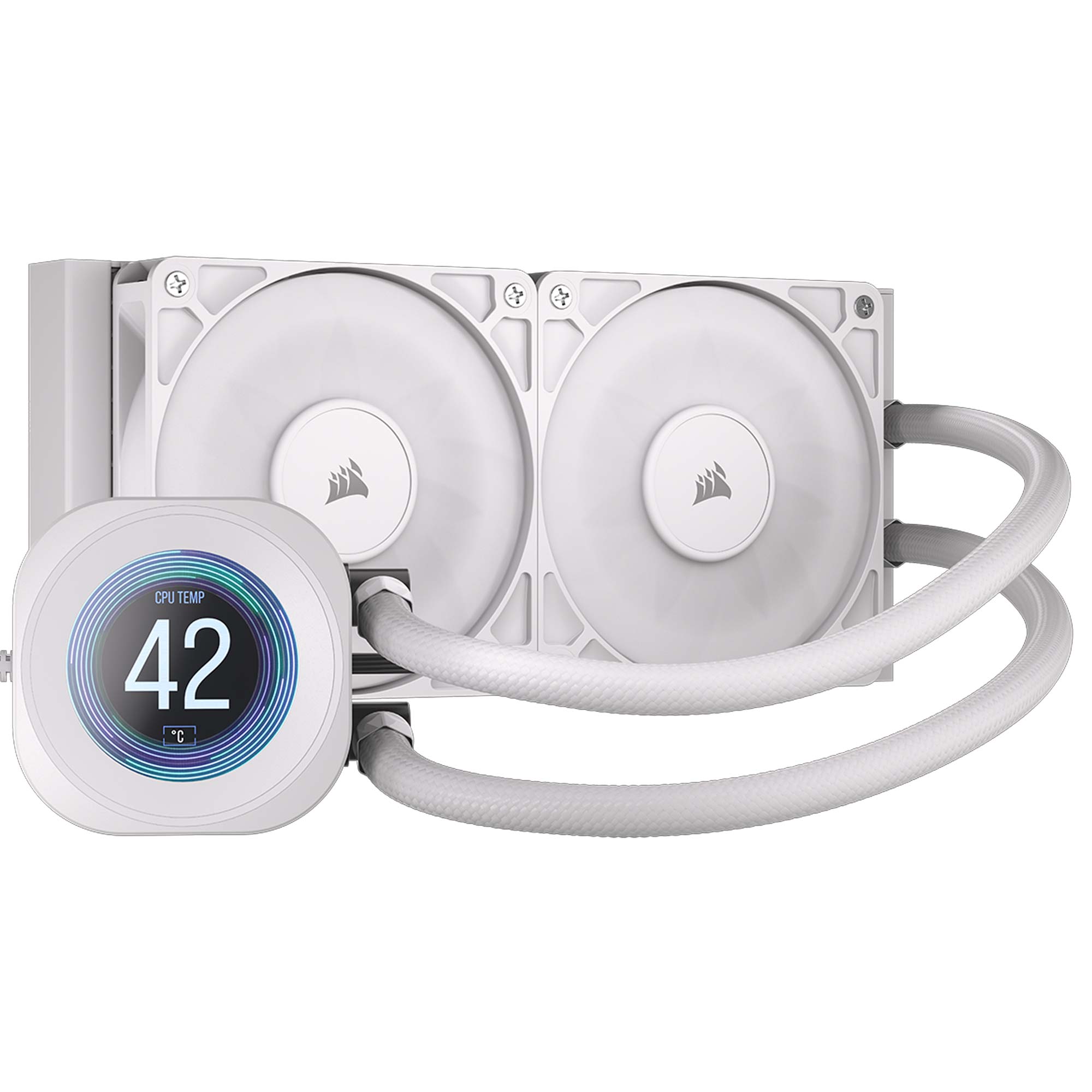 Corsair NAUTILUS 240 LCD, AIO Liquid CPU Cooler - 240 mm, Bianco