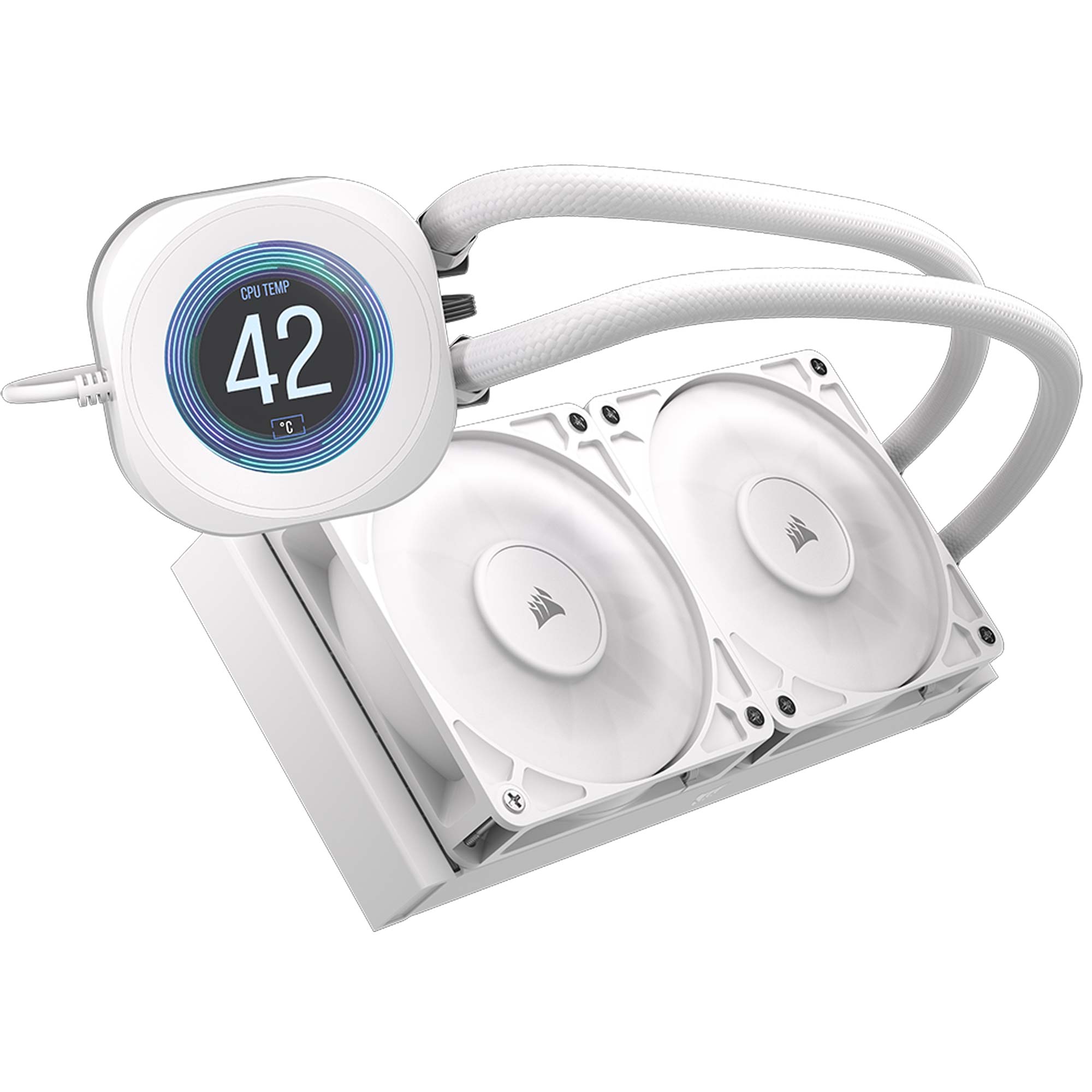 Corsair NAUTILUS 240 LCD, AIO Liquid CPU Cooler - 240 mm, Bianco - immagine 2