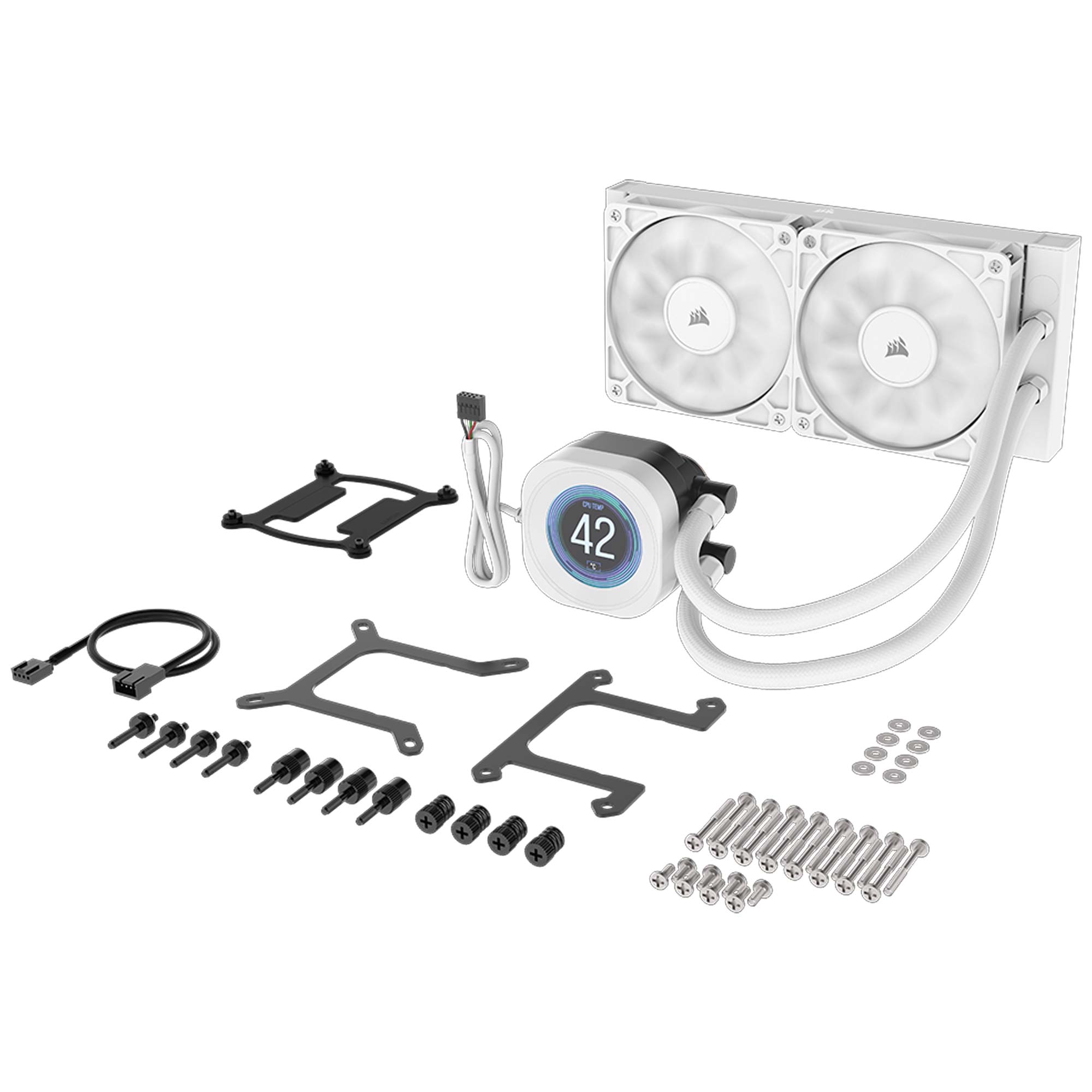 Corsair NAUTILUS 240 LCD, AIO Liquid CPU Cooler - 240 mm, Bianco - immagine 5