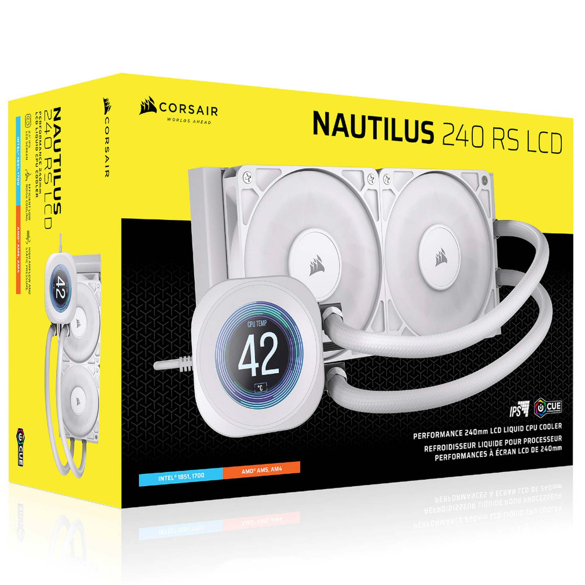Corsair NAUTILUS 240 LCD, AIO Liquid CPU Cooler - 240 mm, Bianco - immagine 7