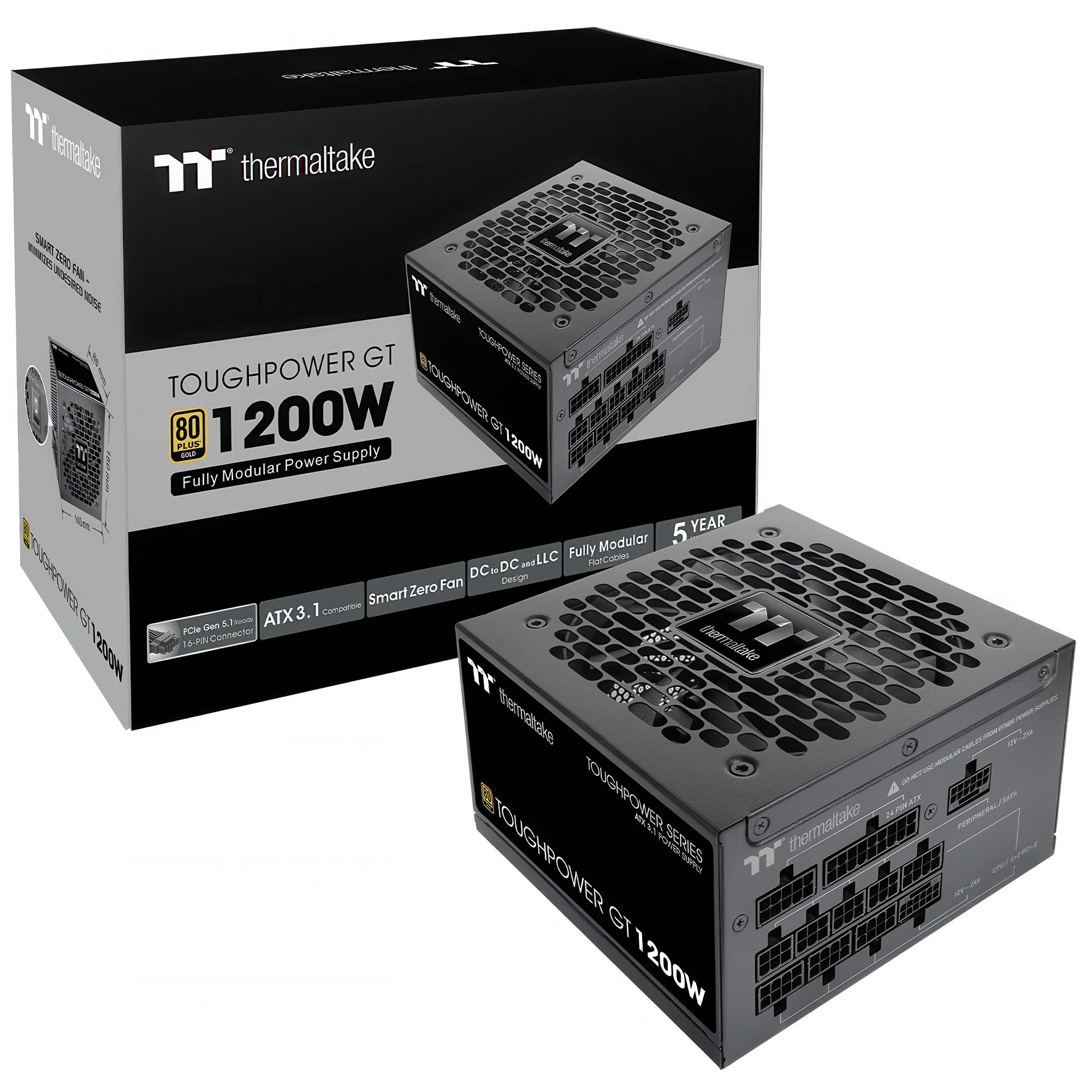 Thermaltake Toughpower GT1200 80 Plus Gold PSU, Modulare - 1.200 Watt - immagine 7
