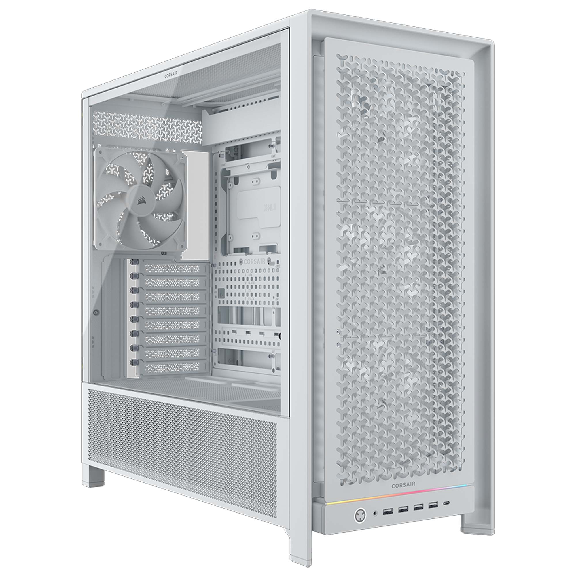 Corsair FRAME 5000D RS Tempered Glass, Mid-Tower - Bianco con Finestra