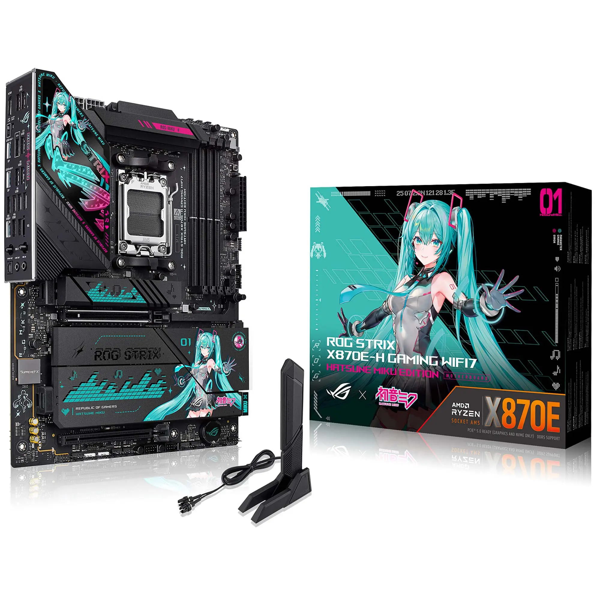Asus ROG STRIX X870E-H Gaming Wifi 7 Hatsune Miku Edition - Socket AM5, DDR5 - immagine 7