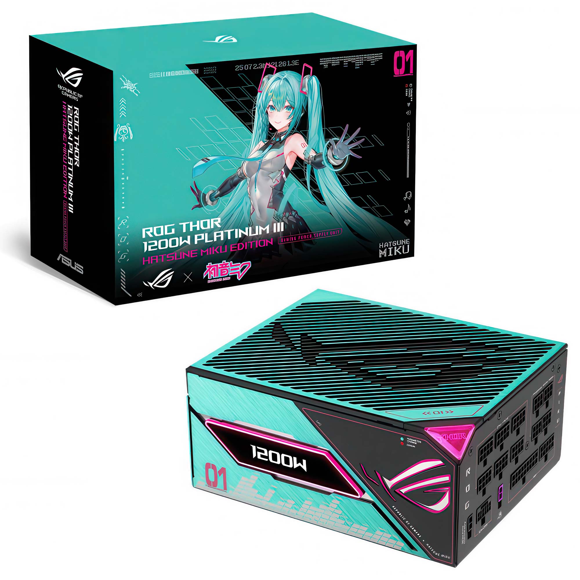 Asus ROG Thor 1200W Platinum III Hatsune Miku Edition / Aura Sync / OLED - 1.200 Watt - immagine 7