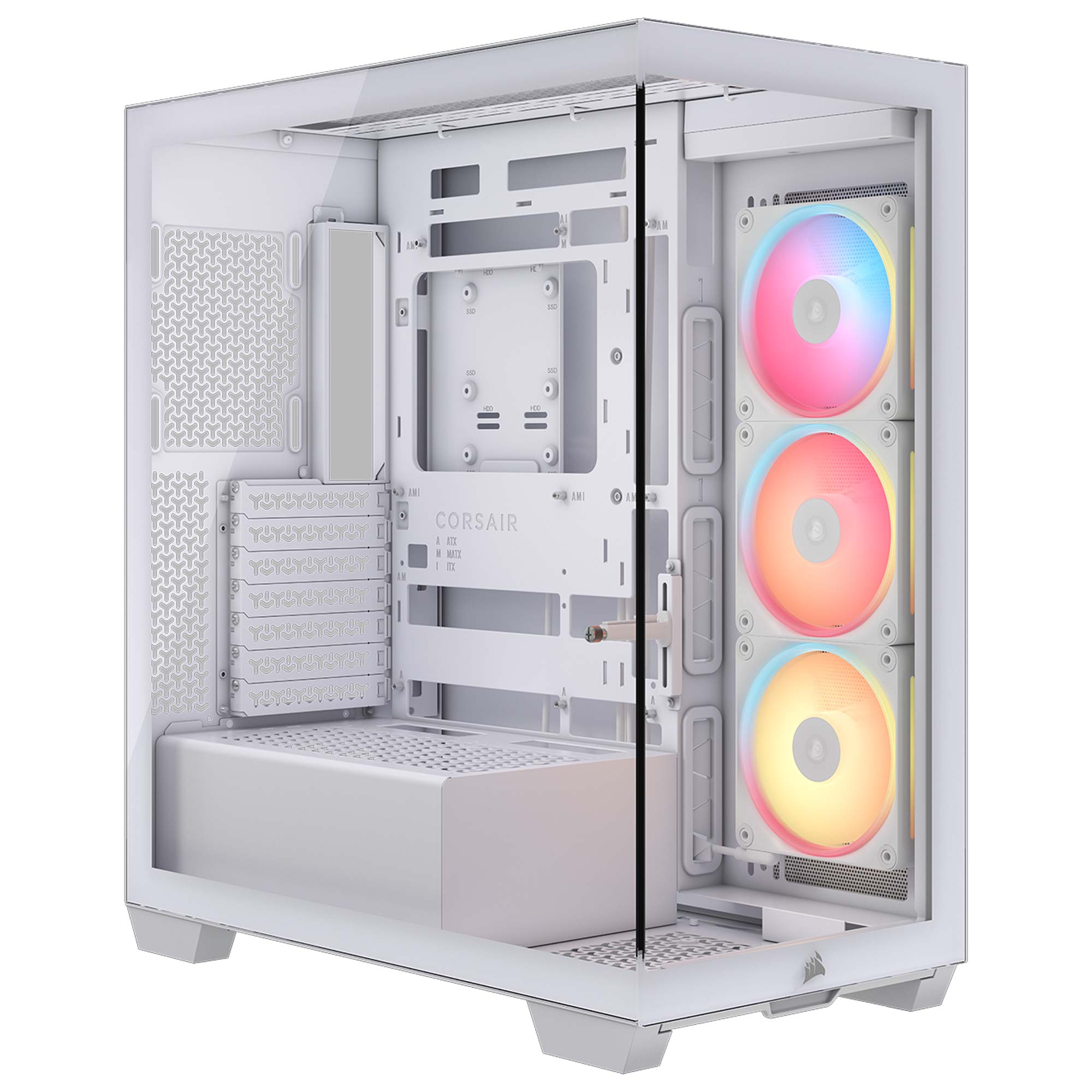Corsair 3500X LX-R RGB iCUE Link, Vetro Temperato - Bianco