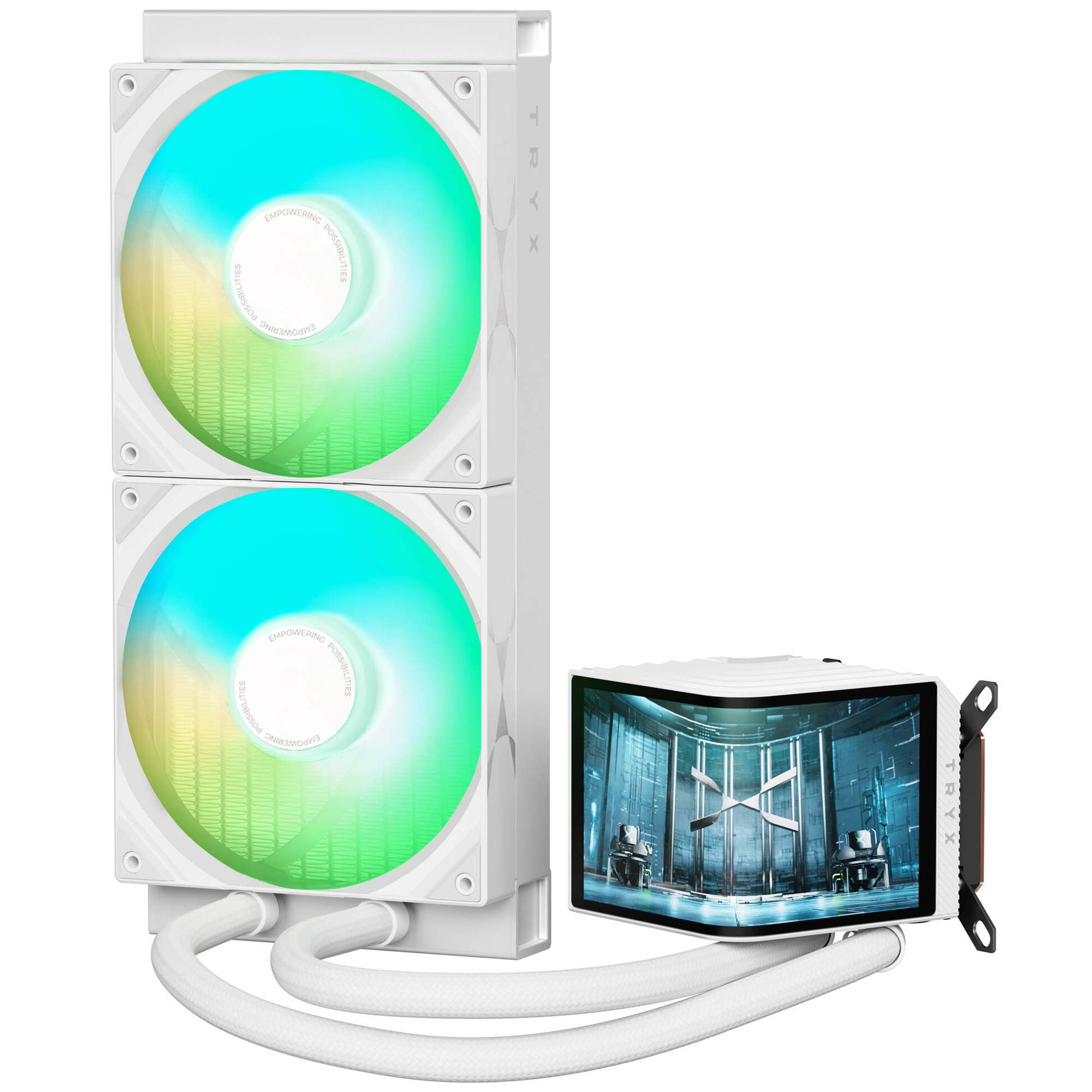 TRYX PANORAMA ARGB 280 Sistema AIO, Display 3D AMOLED - 280 mm, Bianco - immagine 3