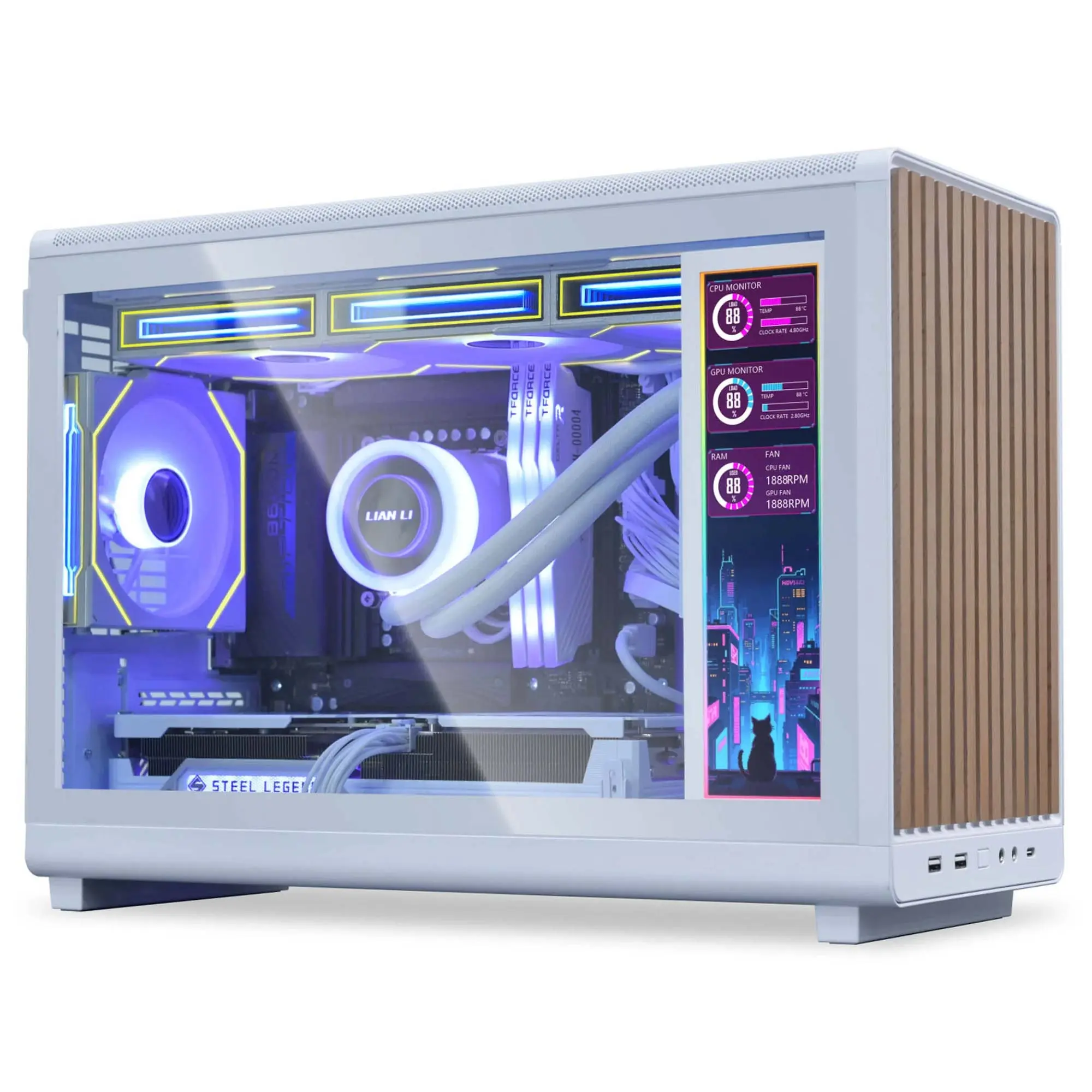 Lian Li 8.8" Monitor Universale - Bianco - immagine 7
