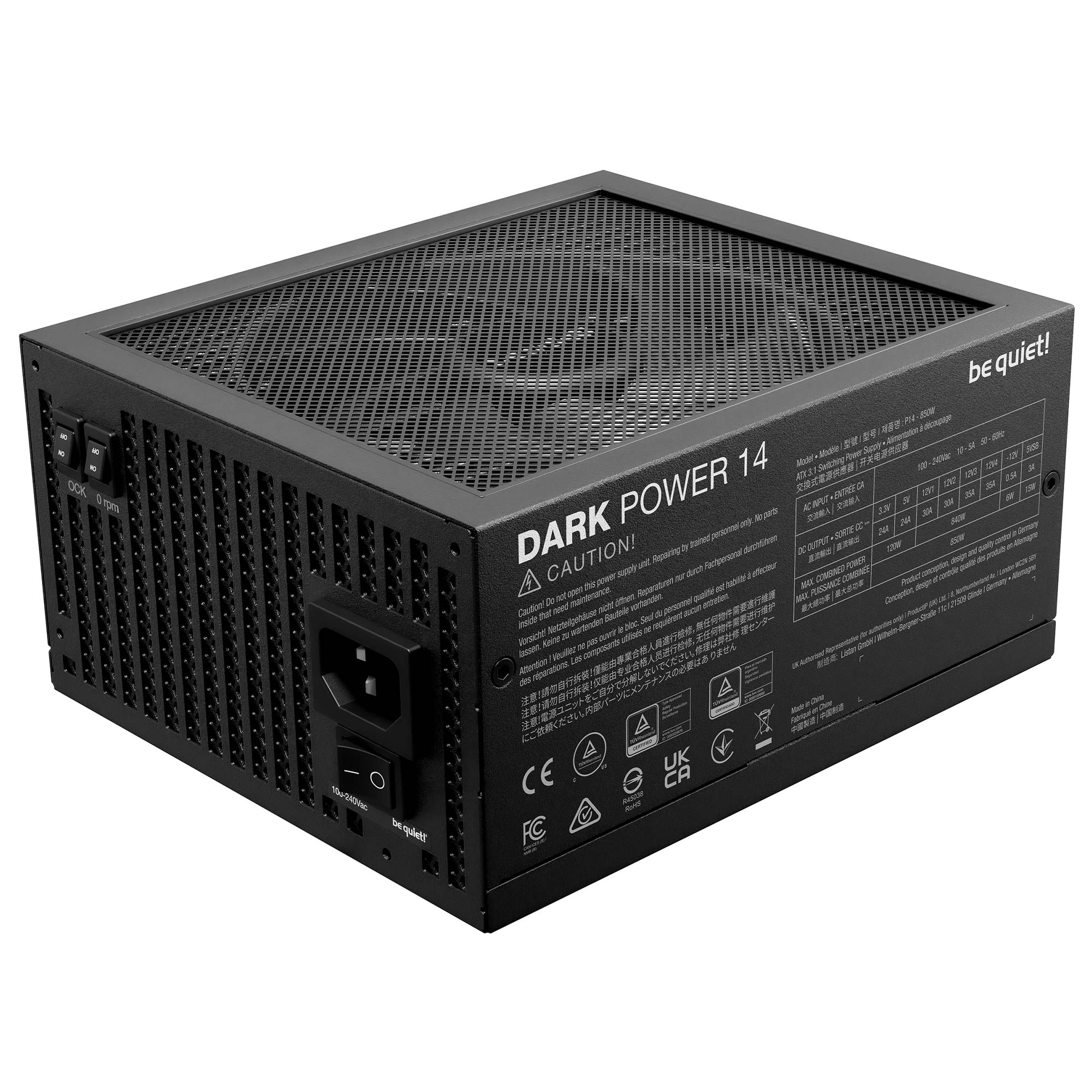 be quiet! Dark Power 14 80 PLUS Cybenetics Titanium PSU Modulare - 850 Watt - immagine 2