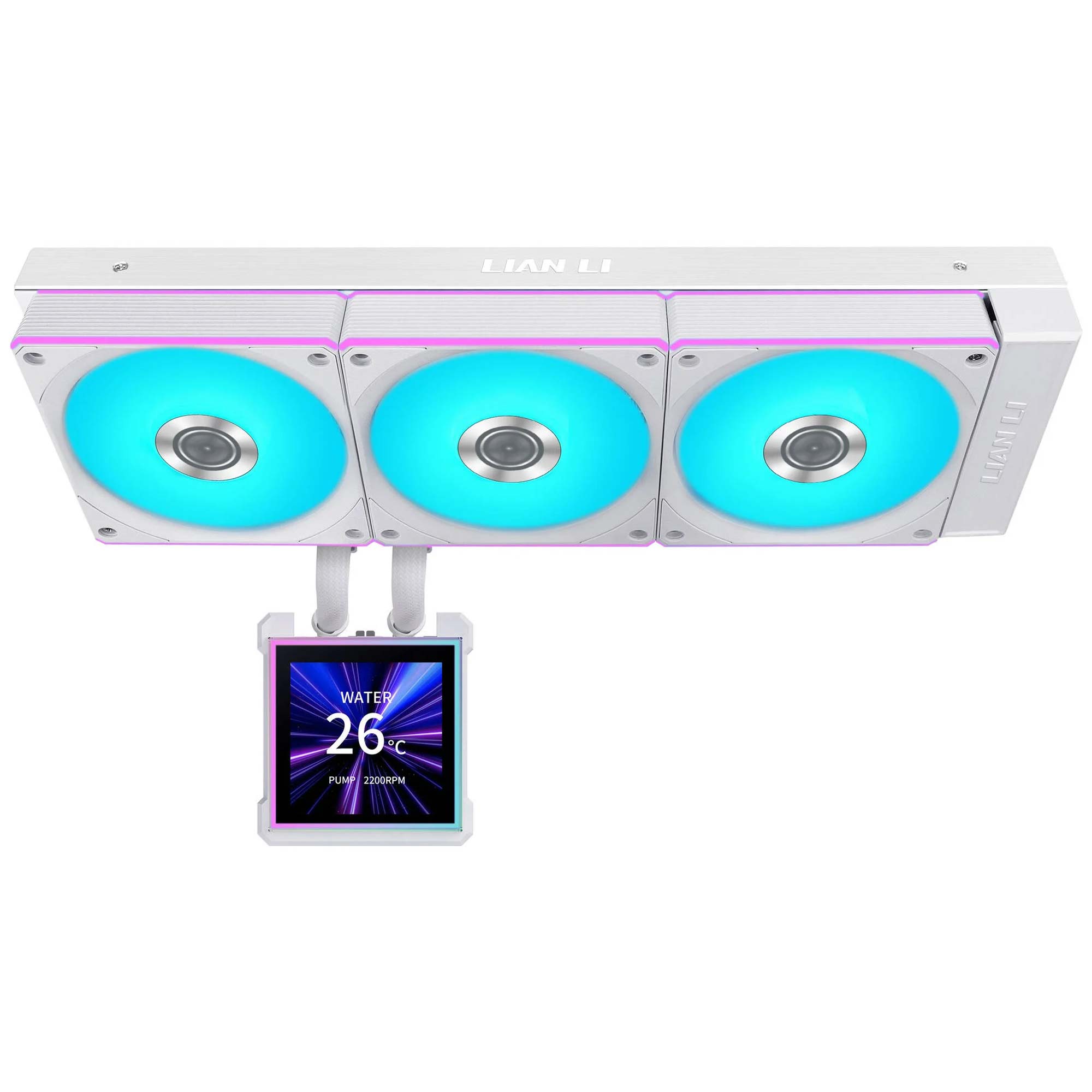 Lian Li HydroShift II LCD-S 360CL AIO Water Cooler, ARGB - Bianco - immagine 3