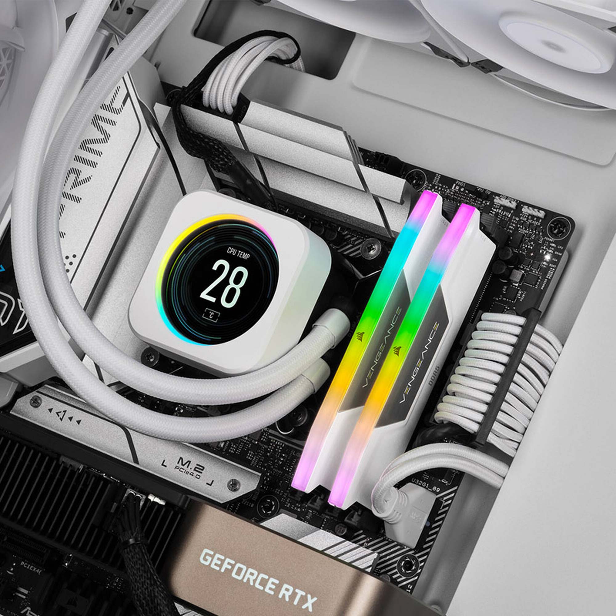 Corsair Vengeance DDR5 RGB 6400MHz C36, Bianco - 32GB (2x16GB) - immagine 6