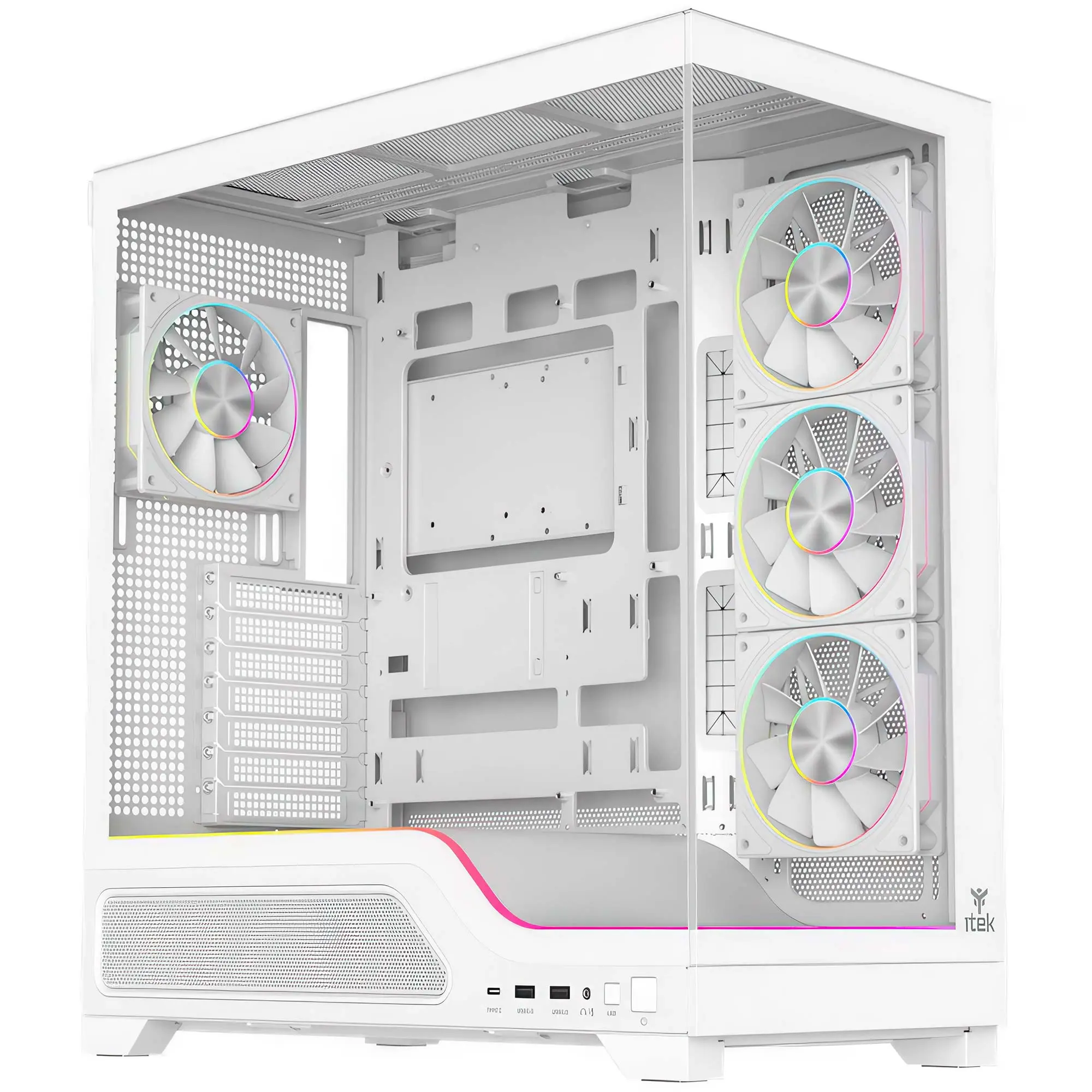 iTek Case Showbui Wave 82W ARGB, Mid-Tower, Vetro Temperato - Bianco
