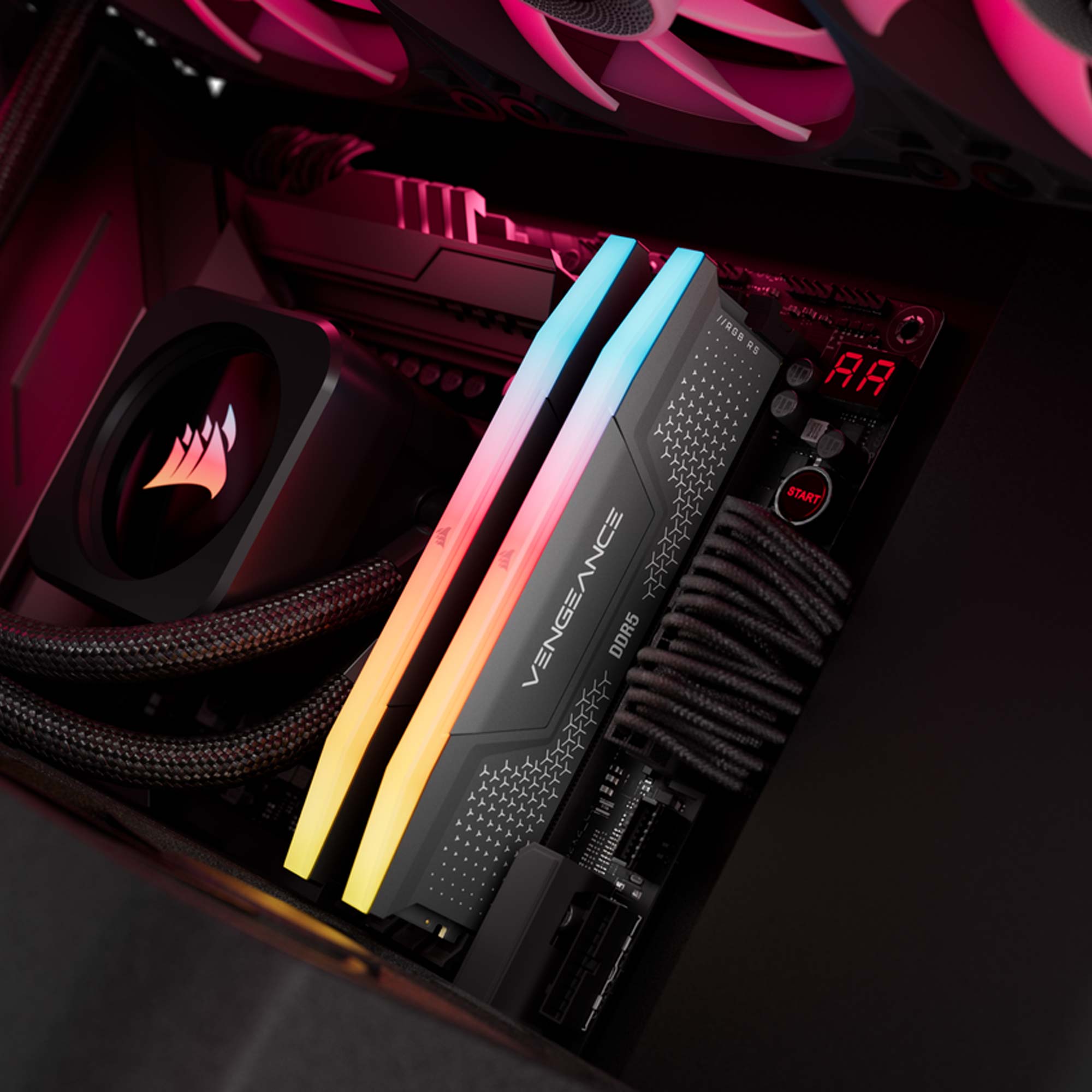 Corsair Vengeance DDR5 RGB RS 6000MHz C40, Grigio - 64GB (2x32GB) - immagine 6
