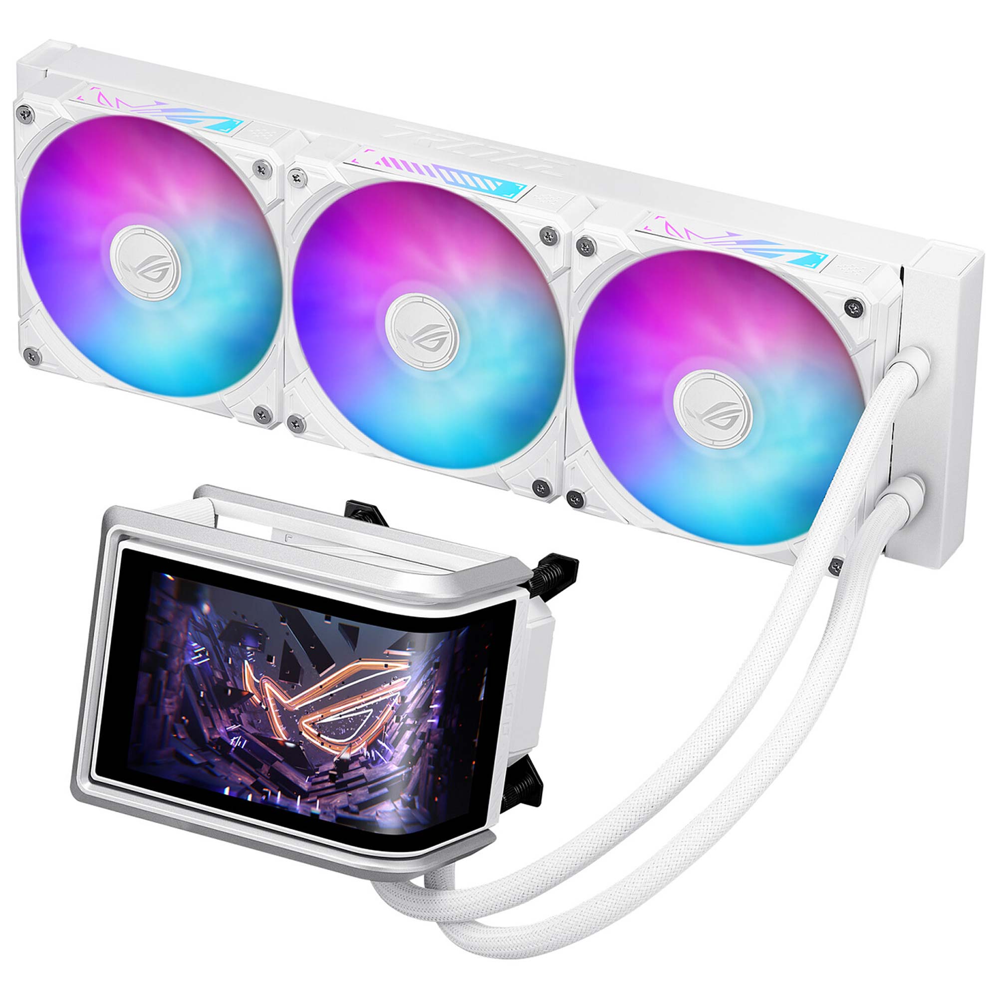 Asus ROG Ryuo IV 360 ARGB Cooler AIO, schermo AMOLED Curvo 6,67", 360 mm - Bianco