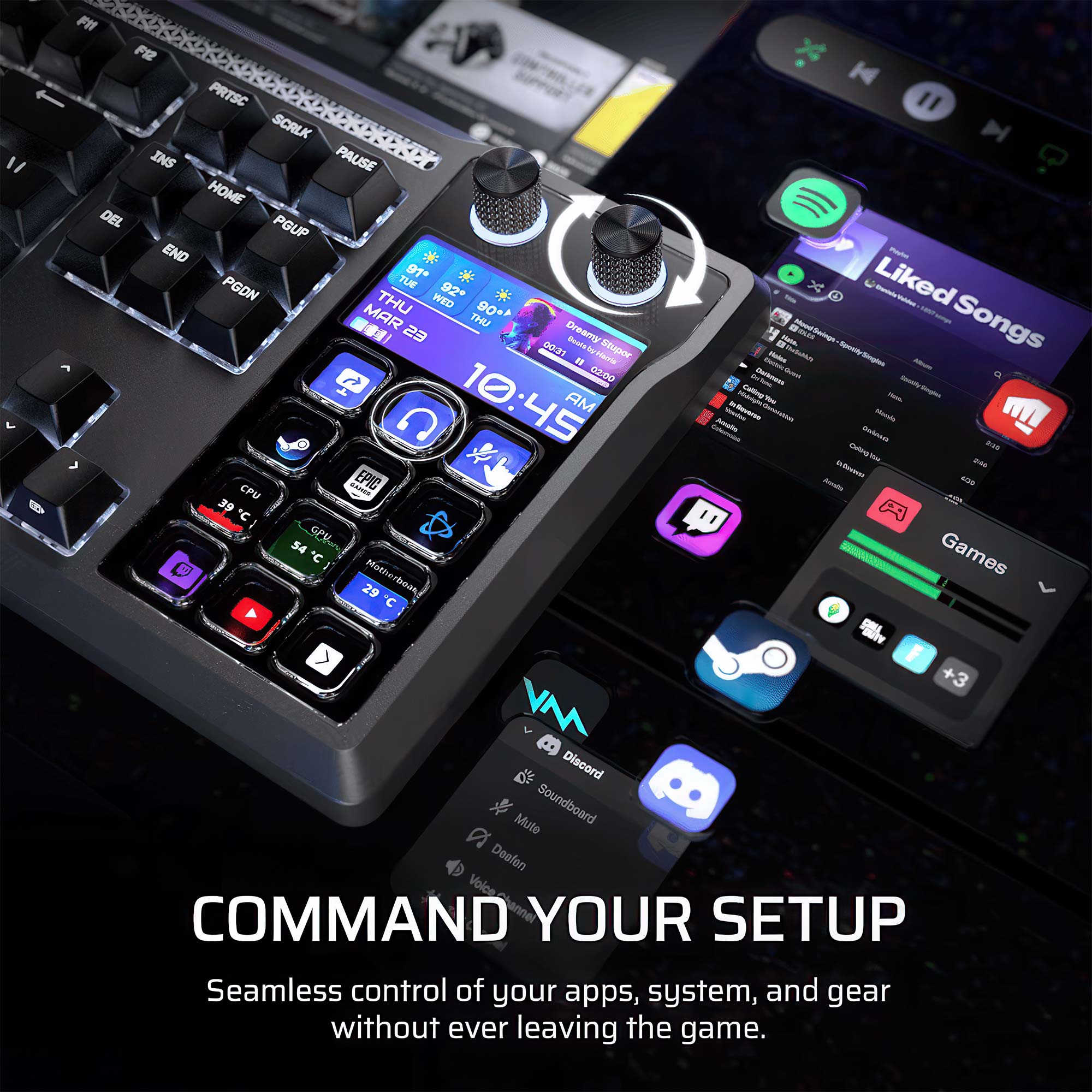 Corsair GALLEON 100 SD, Stream Deck integrato, Switch MLX Pulse - Nero - immagine 4