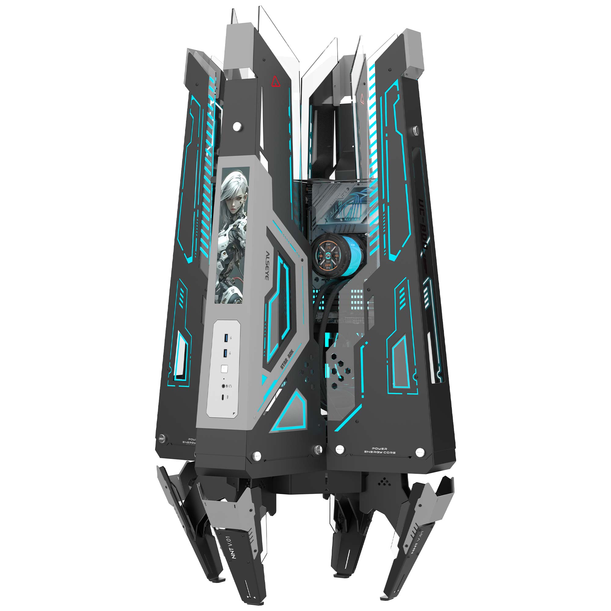 Alseye StarkArk, E-ATX Futuristic Case - Nero