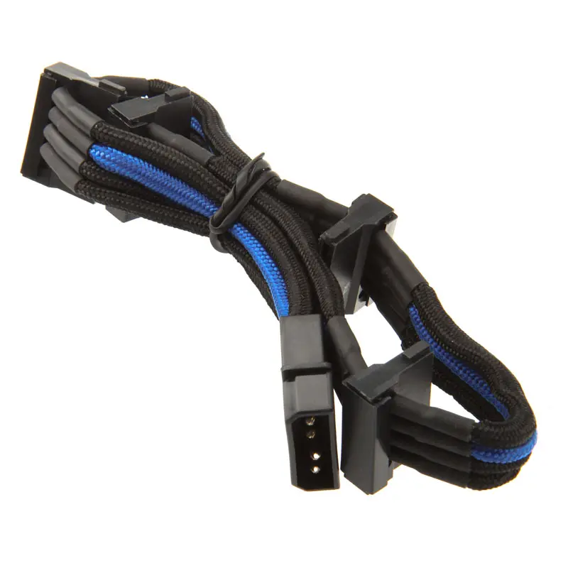 Silverstone Adattatore da Molex a 4x SATA 30 cm - sleeved Blu/Nero - immagine 2