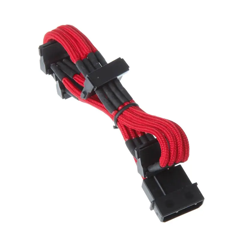 Silverstone Adattatore da Molex a 4x SATA 30 cm - sleeved Rosso - immagine 2