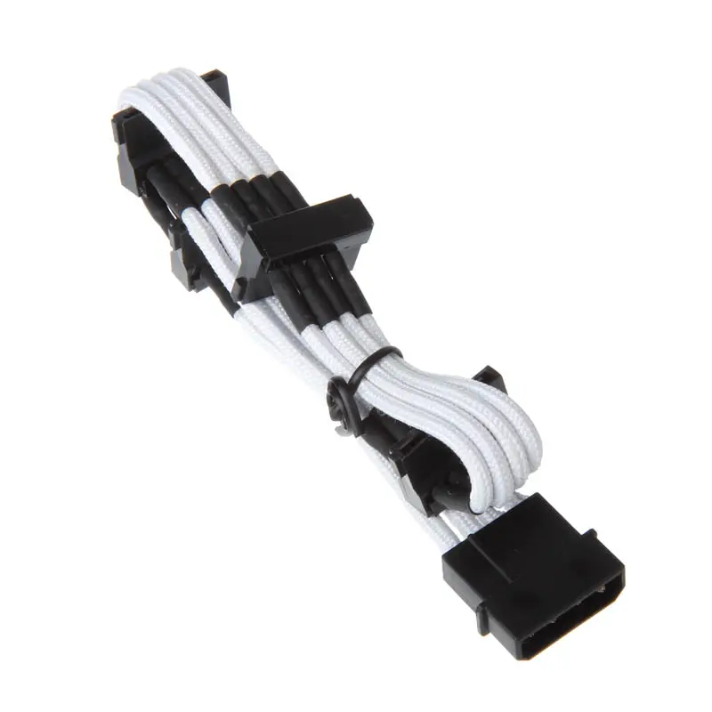 Silverstone Adattatore da Molex a 4x SATA 30 cm - sleeved Bianco - immagine 2