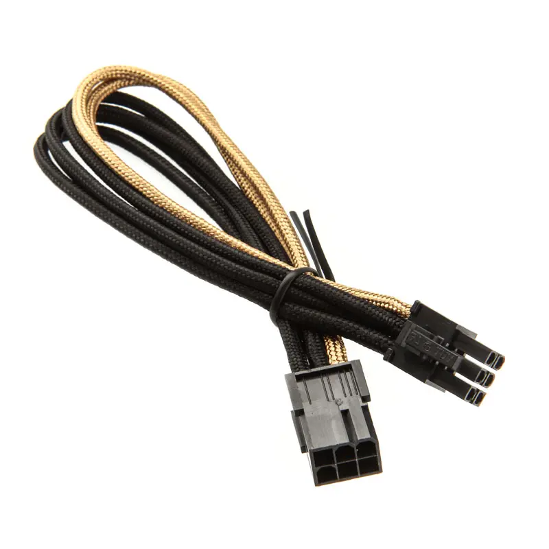 Silverstone Prolunga 6-Pin 250mm - Oro/Nero - immagine 2