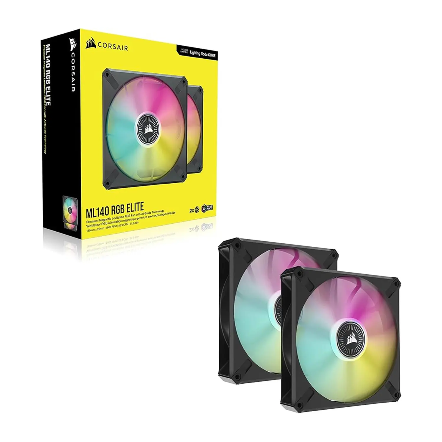 Corsair iCUE ML140 RGB ELITE Premium PWM Magnetic Levitation Fan, Dual Pack - 140mm - immagine 5