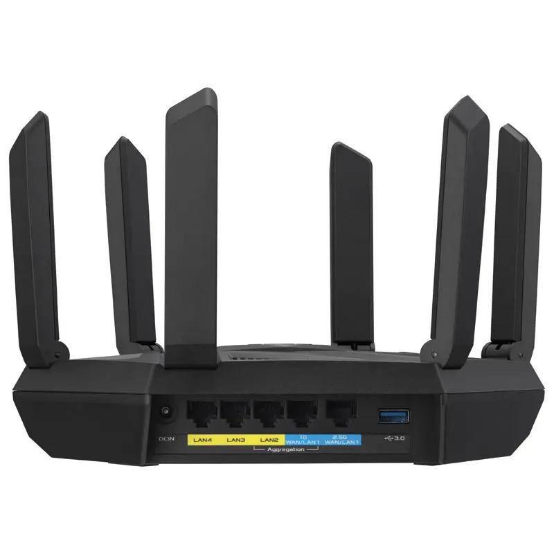 Asus RT-AXE7800 AiMesh WLAN Router, Triband 6GHz, WiFi 6E - Nero - immagine 4