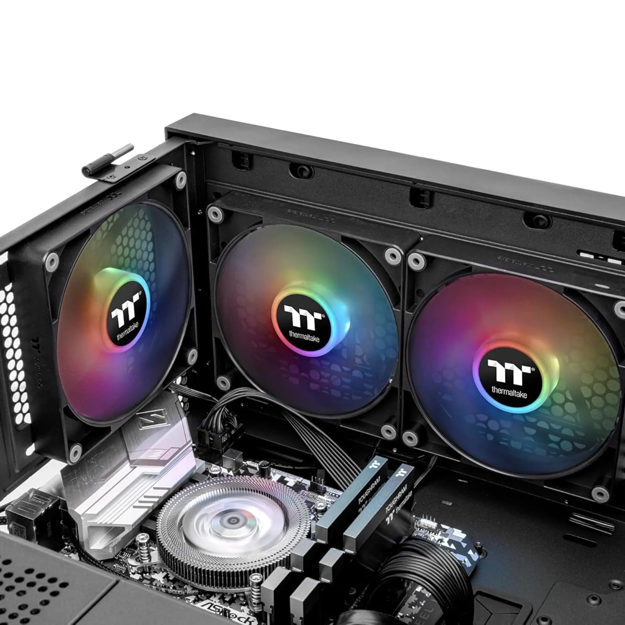Thermaltake CT140 ARGB Sync PC Cooling Fan, 140mm, Nero - Kit 2 Pezzi - immagine 5