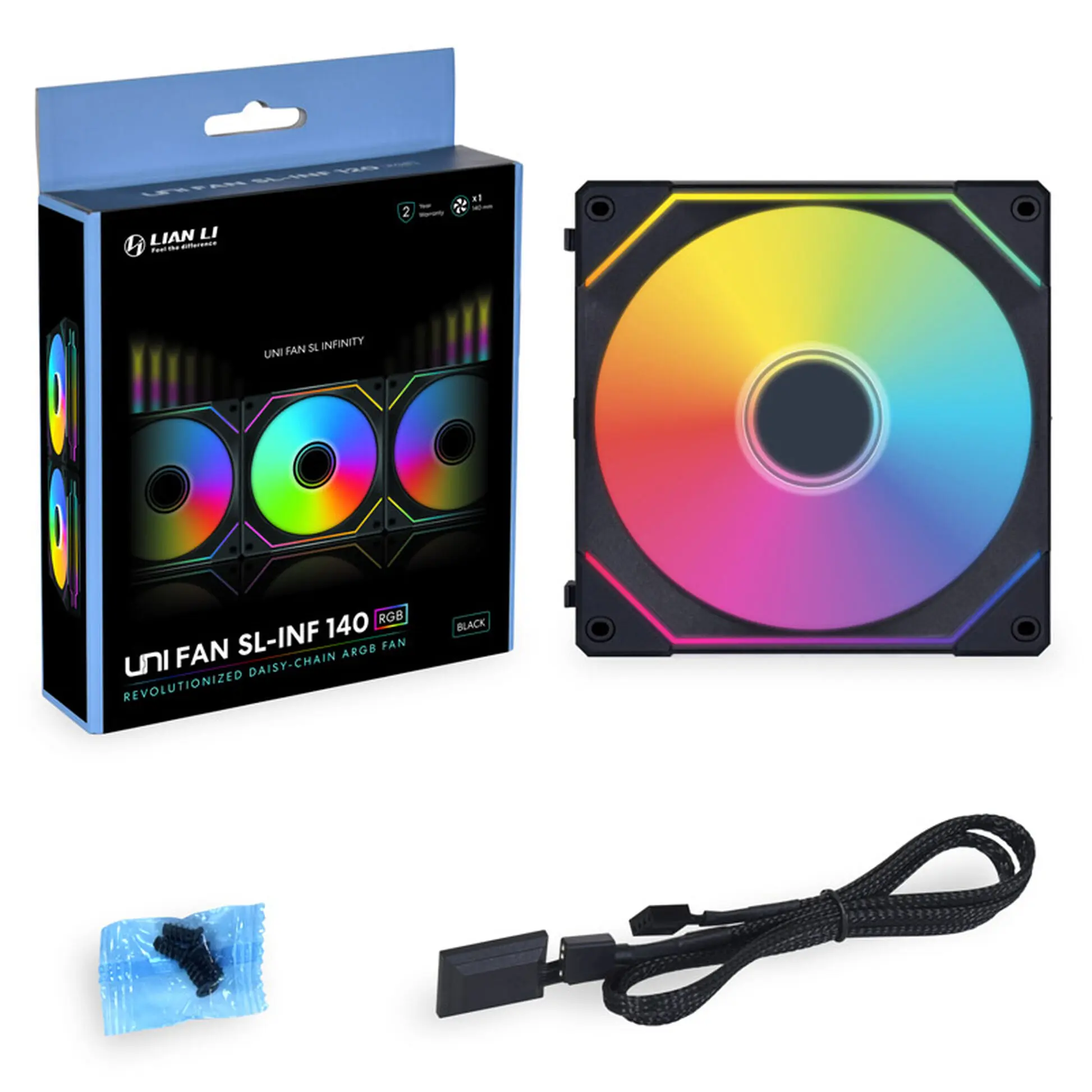 Lian Li UNI FAN SL-INF 140 ARGB PWM FAN, Daisy-Chain, Nero - 140 mm - immagine 6