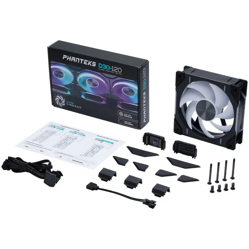 PHANTEKS D30 PWM Regular Airflow D-RGB, 120mm - Nero - immagine 7